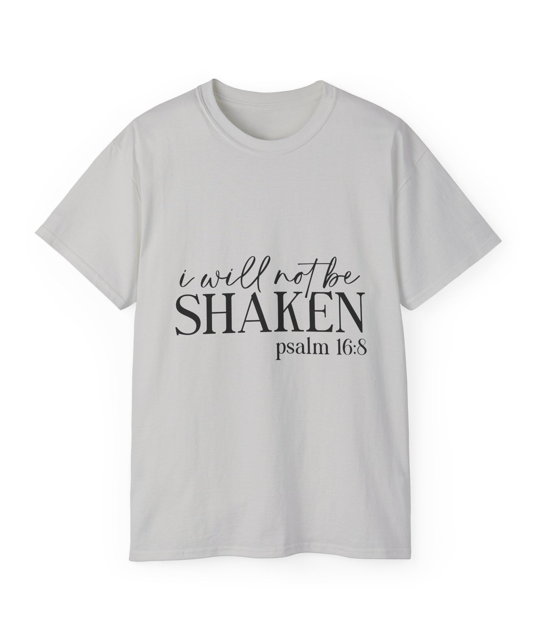 Unisex I will not be shaken Tee - Inspirational Casual Wear, Christian T-Shirt, Motivational Gift, Faith-Based Apparel, Everyday Comfort - Gallory Hive