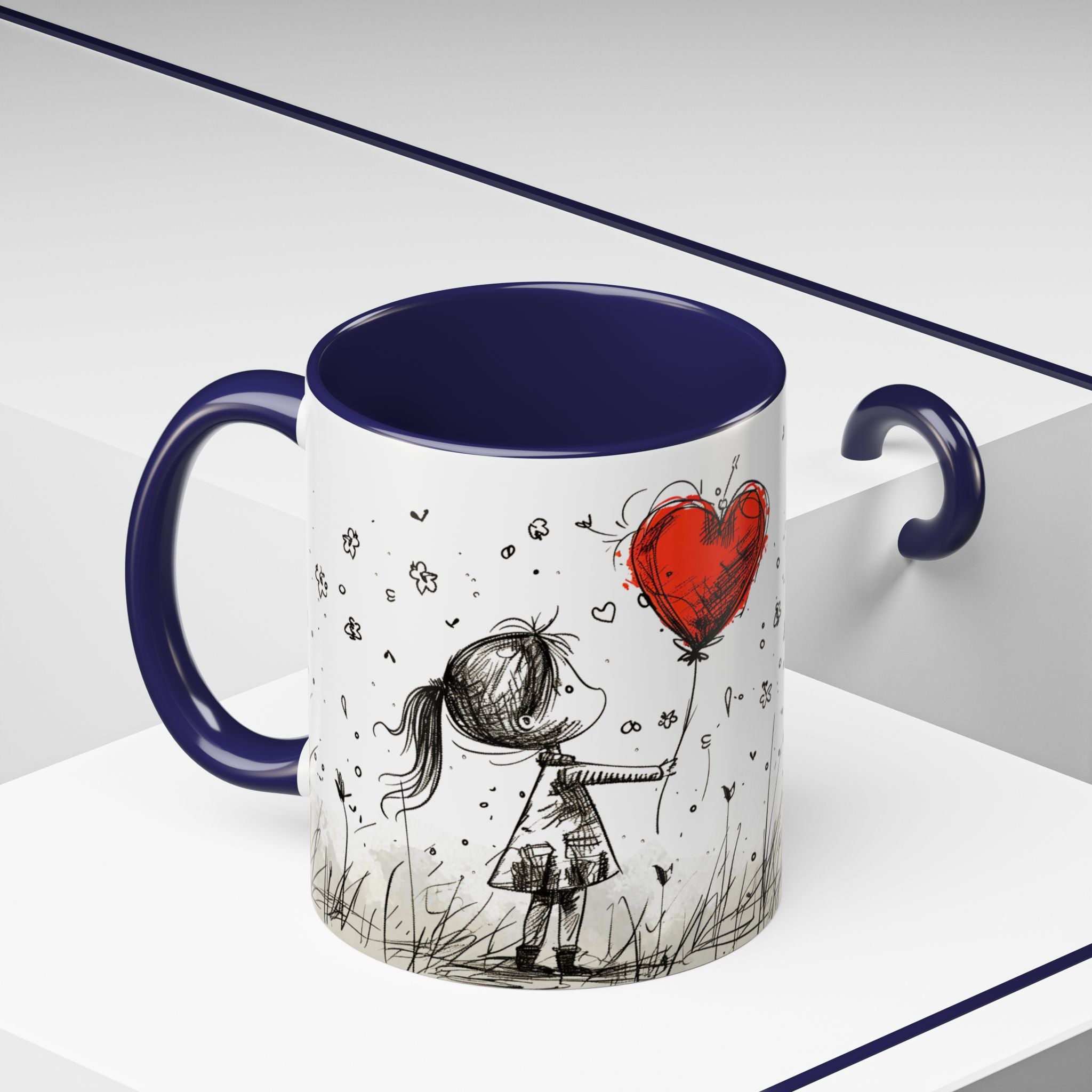 Love Heart Sketch Ceramic Coffee Mug | Gallory Hive