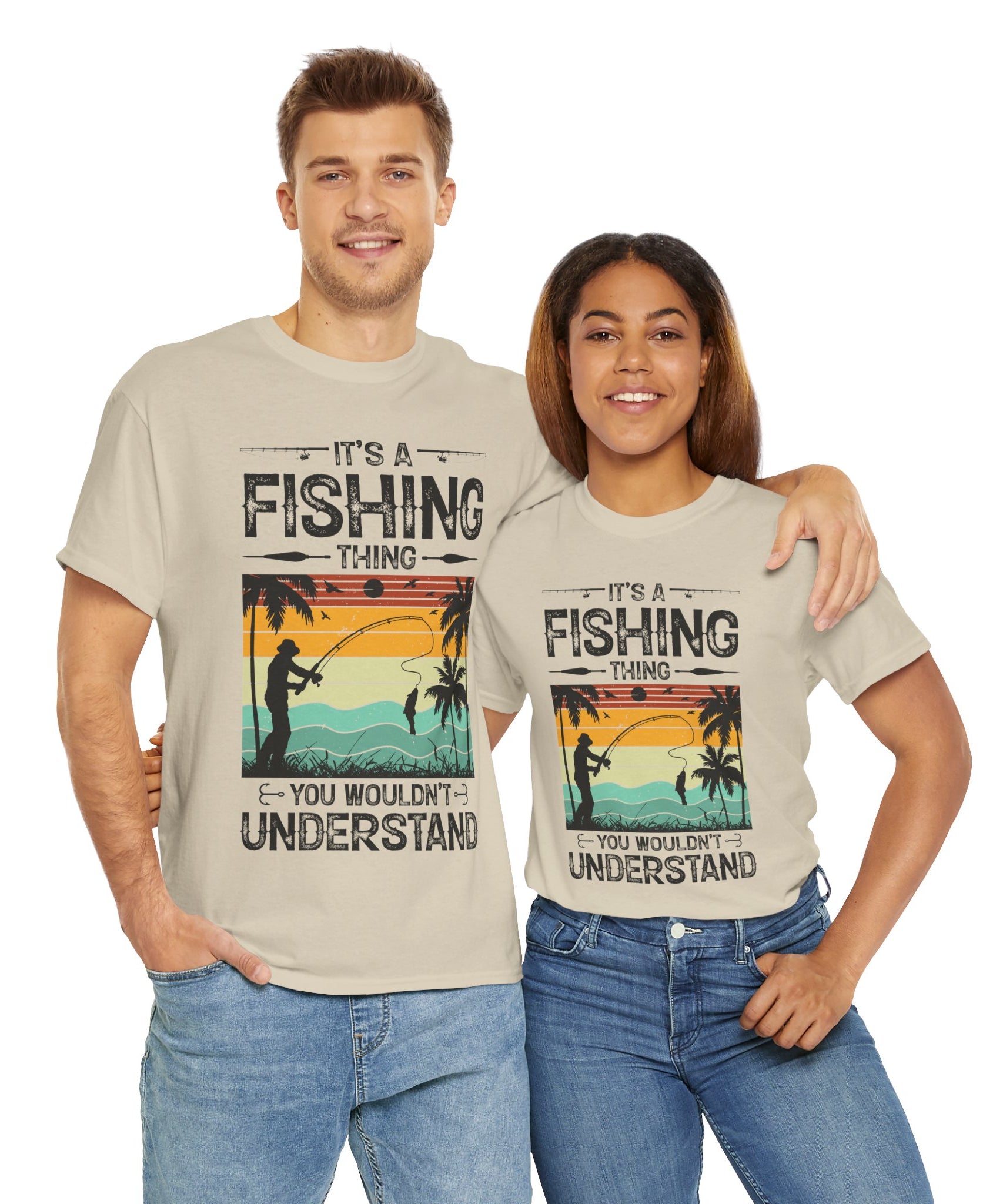 Funny Fishing Shirt – Vintage Sunset Design