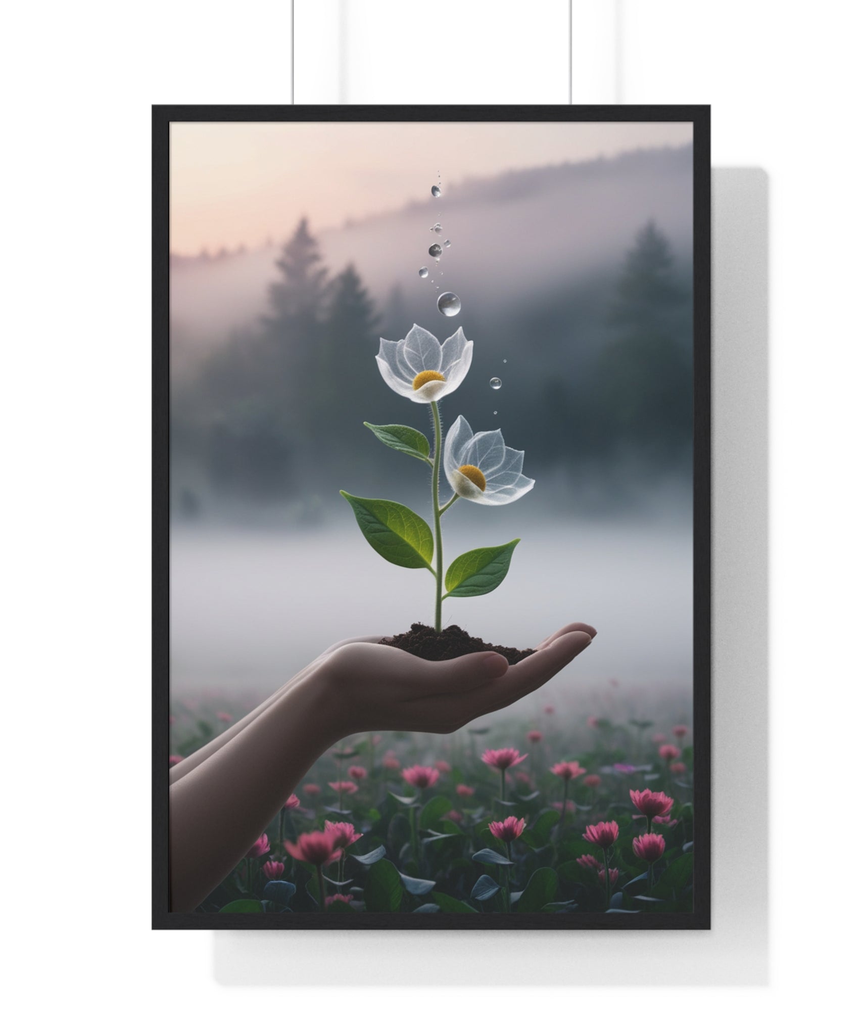 Vertical Framed Poster - Floral Growth Inspirational Wall Art, Botanical Decor, Nature Lovers Gift, Modern Aesthetic, Home Office Decoration - Gallory Hive
