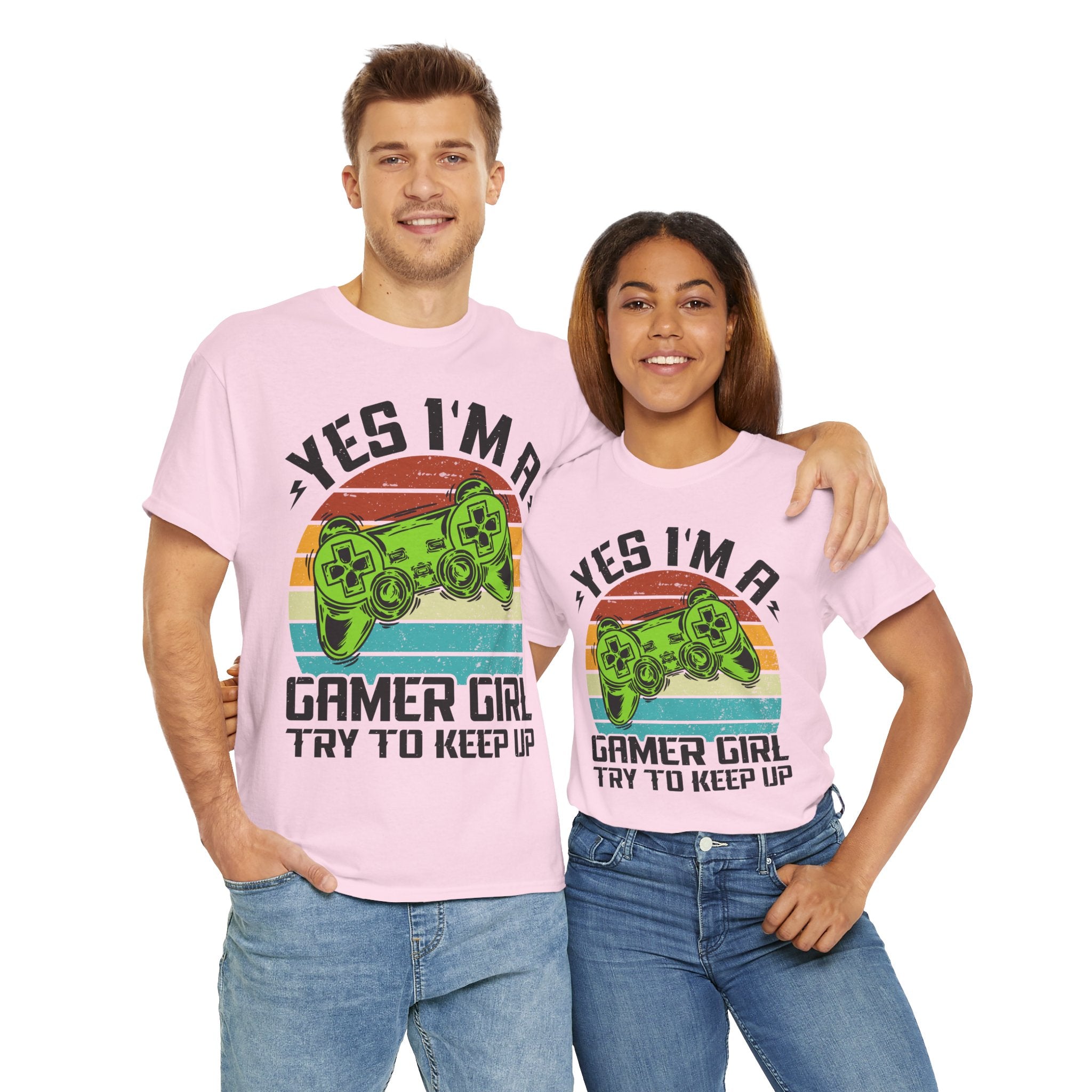 Retro Gamer Girl Tee - Gaming Vibes