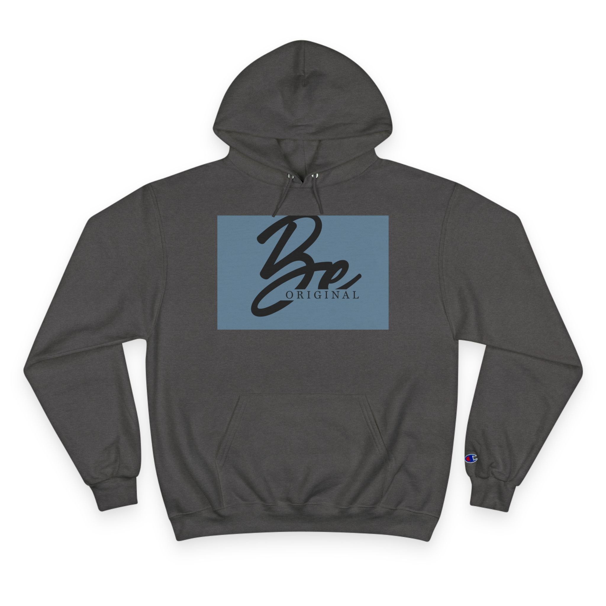 Champion Hoodie - Be Original Minimalist Hand Sign Print