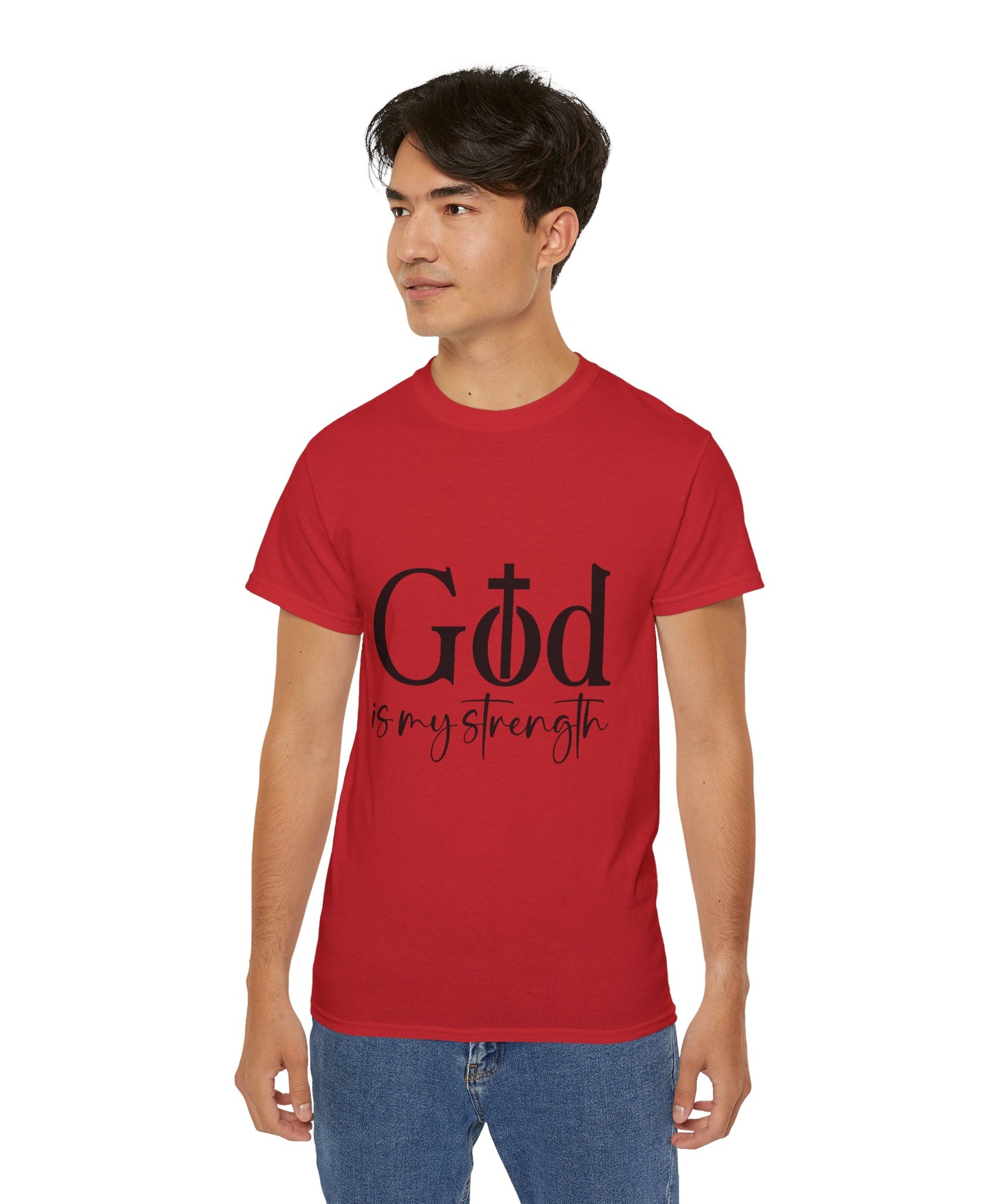 Unisex God is My Strength Tee - Inspirational Casual Wear, Christian T-Shirt, Motivational Gift, Faith-Based Apparel, Everyday Comfort - Gallory Hive