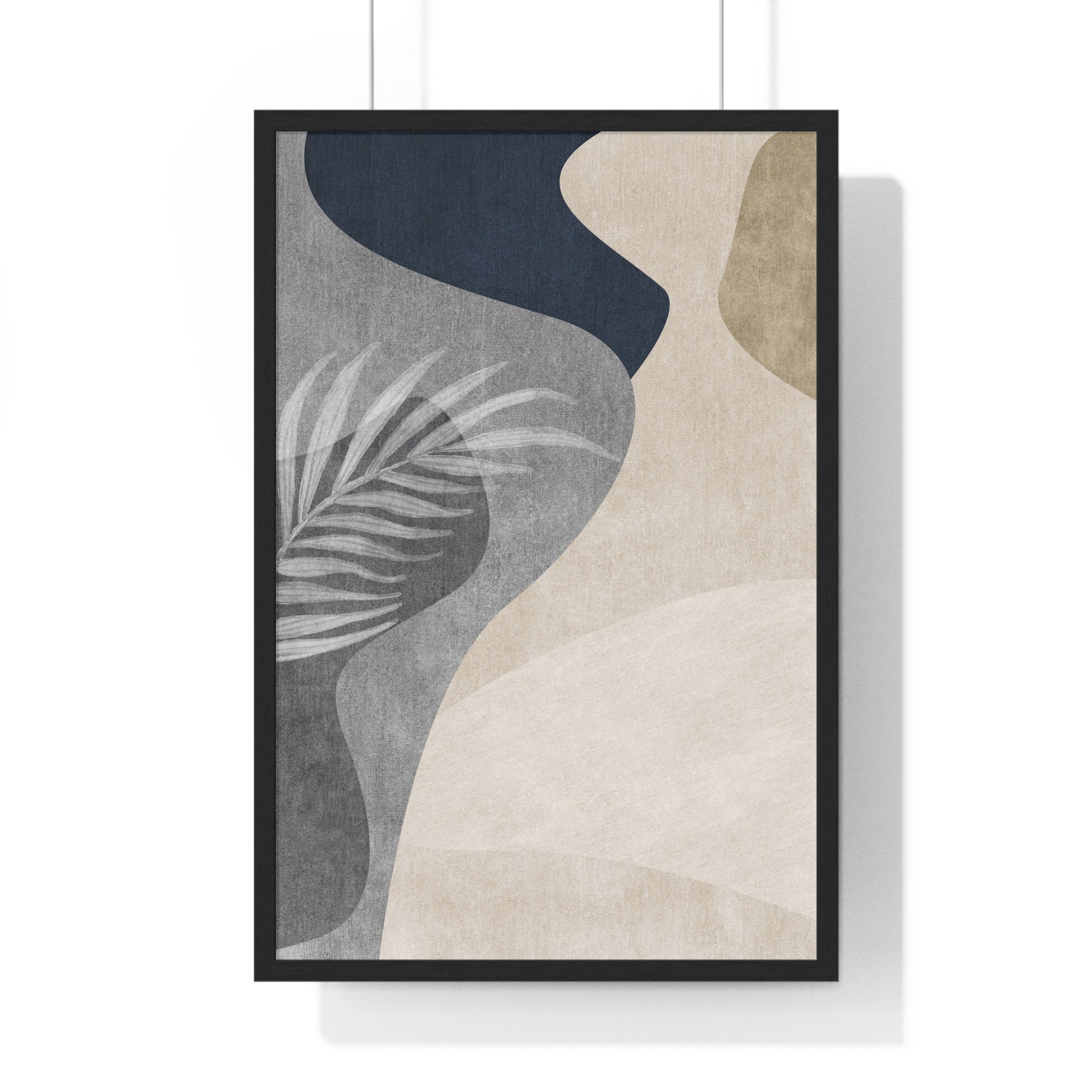 Geometric Leaf Premium Wooden Framed Poster for Home Decor