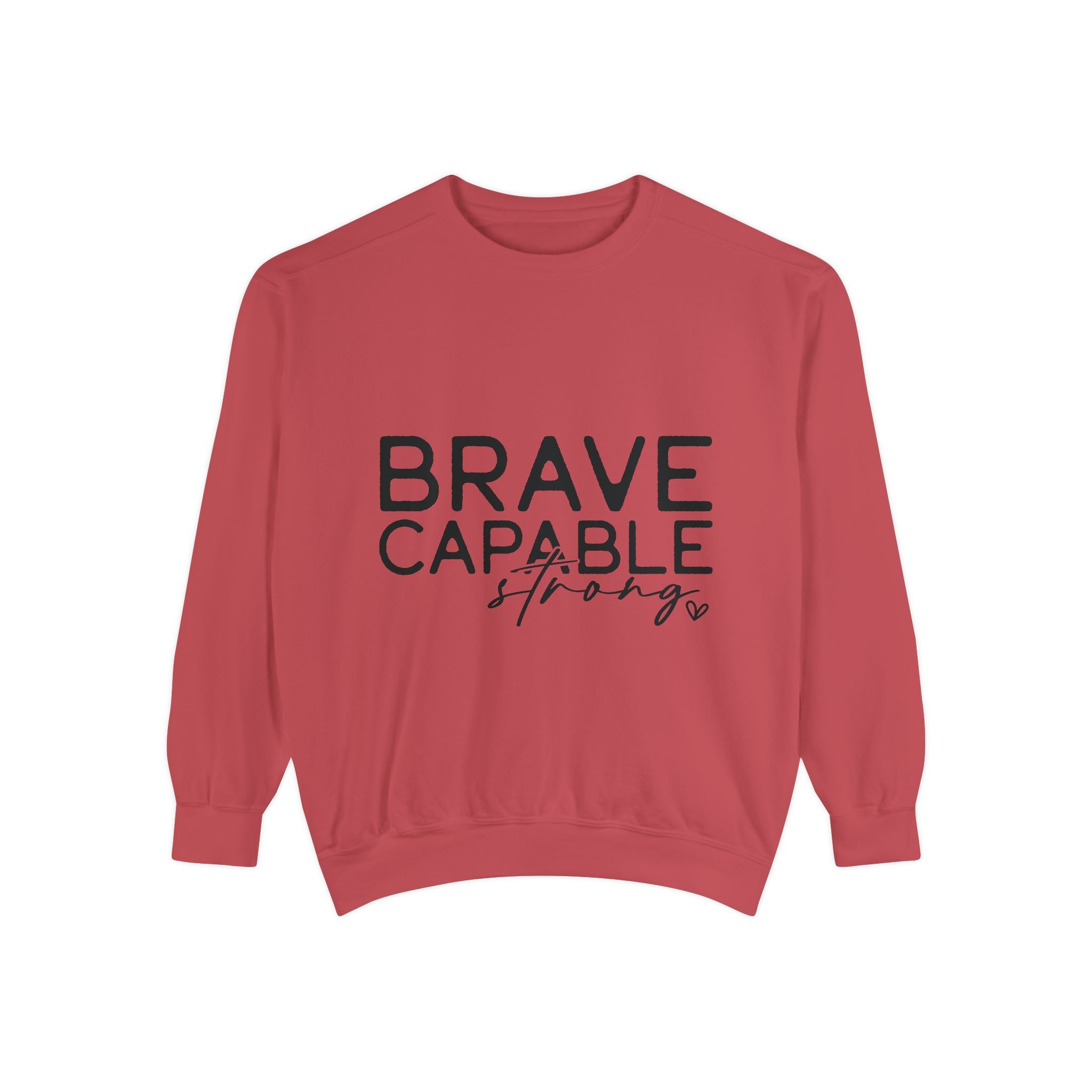 Brave Capable Strong Sweatshirt, Contemplation Line Art Sweatshirt – Minimalist Aesthetic