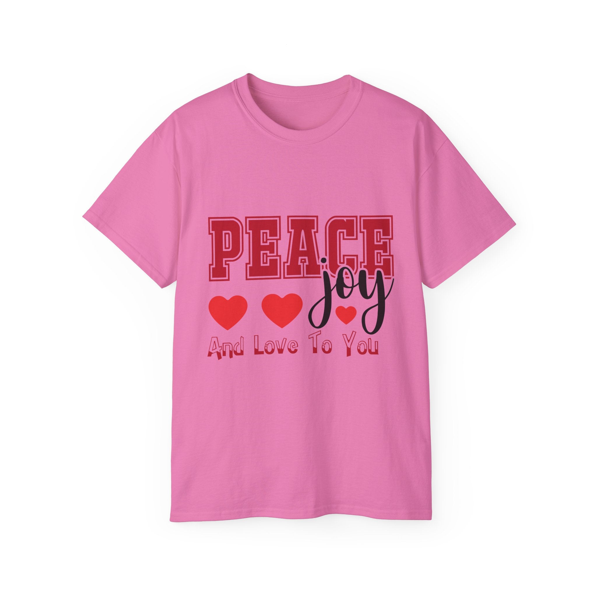 Peace, Joy & Love Retro Christmas T-Shirt | Gallory Hive