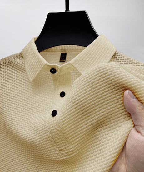 Men’s Textured Grey Polo Shirt – Modern Fit