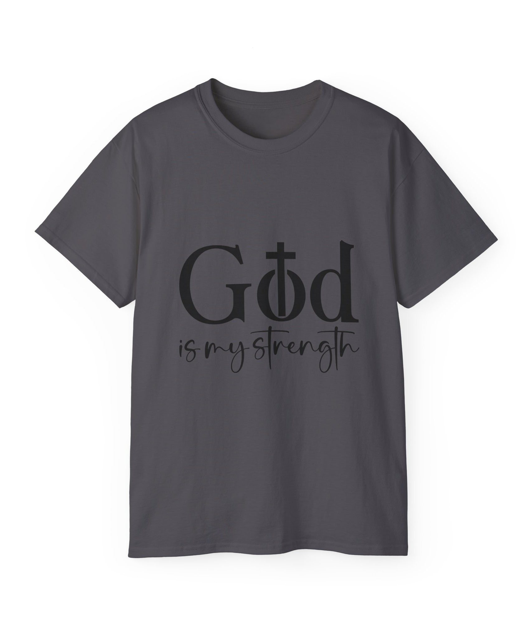 Unisex God is My Strength Tee - Inspirational Casual Wear, Christian T-Shirt, Motivational Gift, Faith-Based Apparel, Everyday Comfort - Gallory Hive