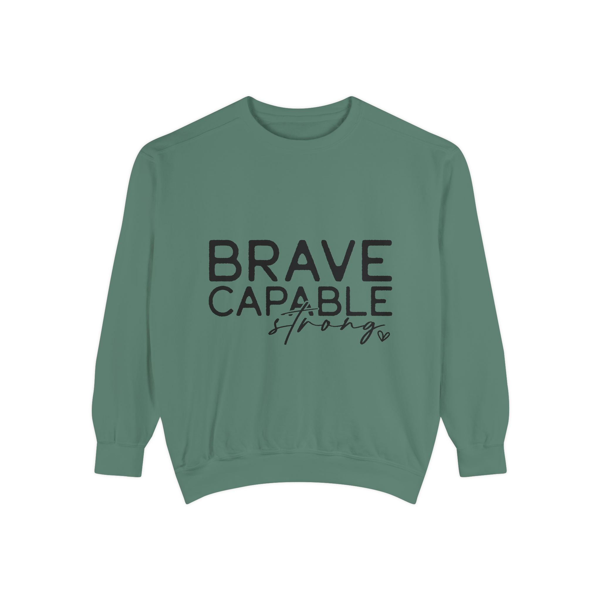 Brave Capable Strong Sweatshirt, Contemplation Line Art Sweatshirt – Minimalist Aesthetic