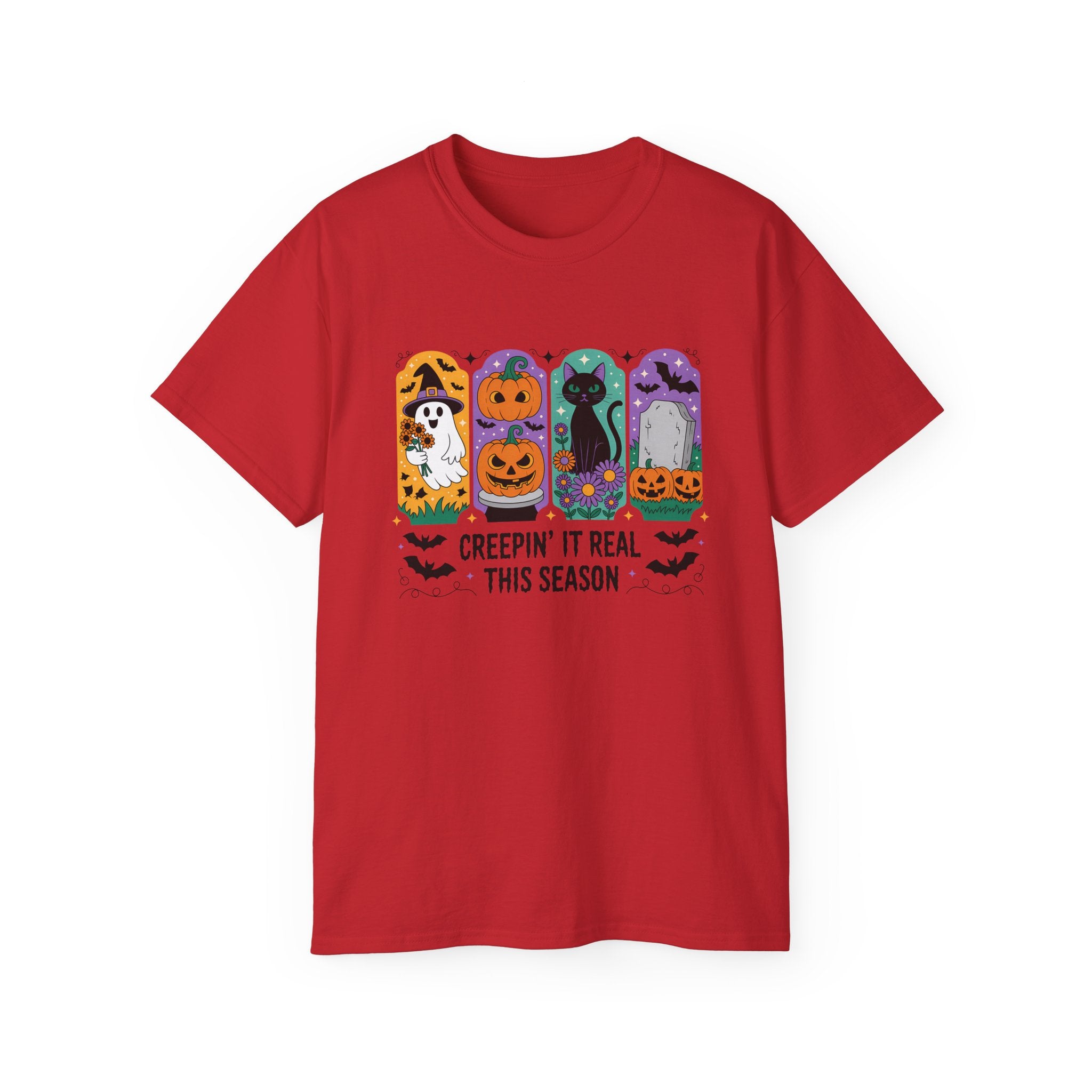 Halloween Vibes Ghost & Pumpkin Tee