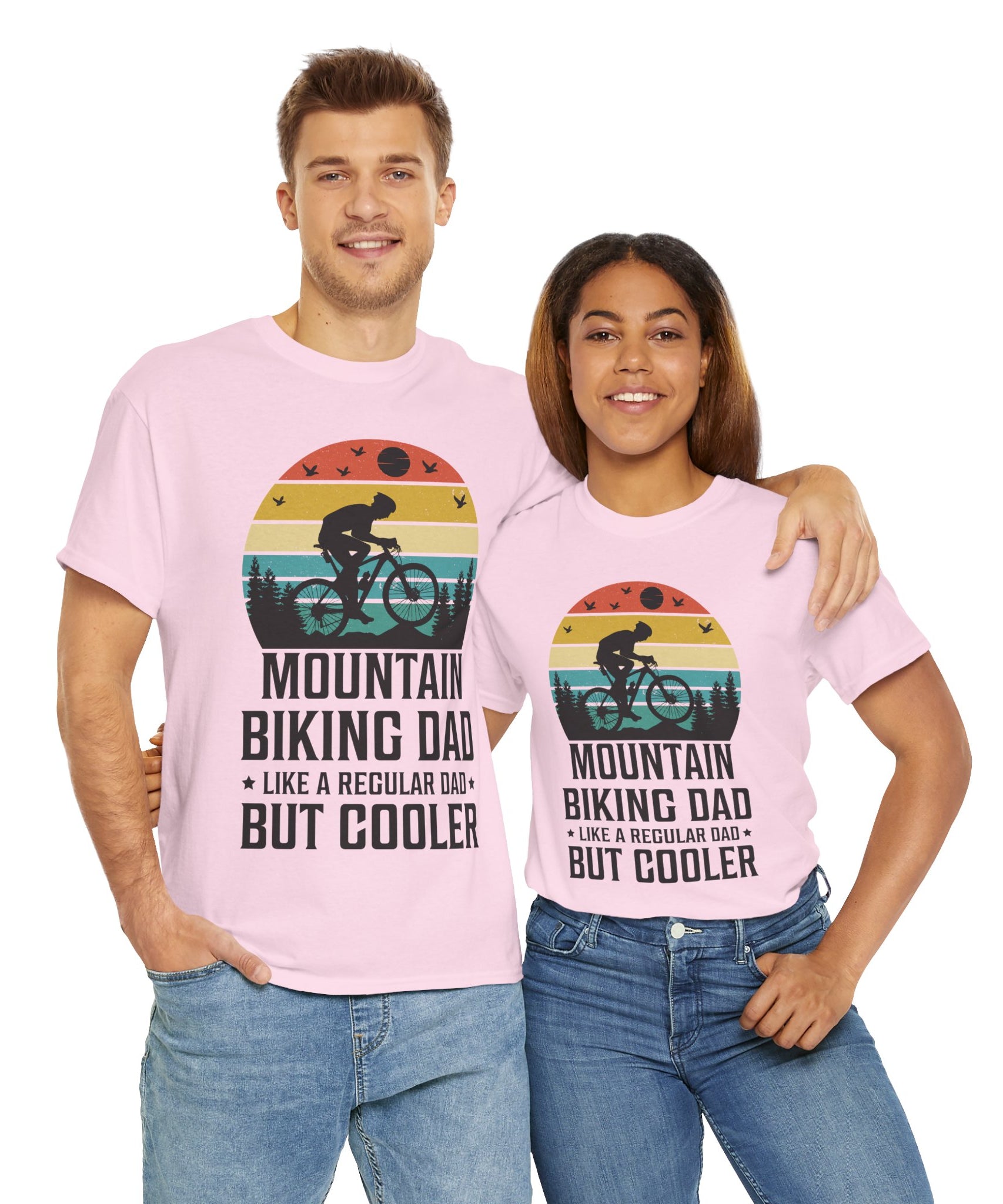 Retro Mountain Biking Dad Tee - Unique Gift Idea