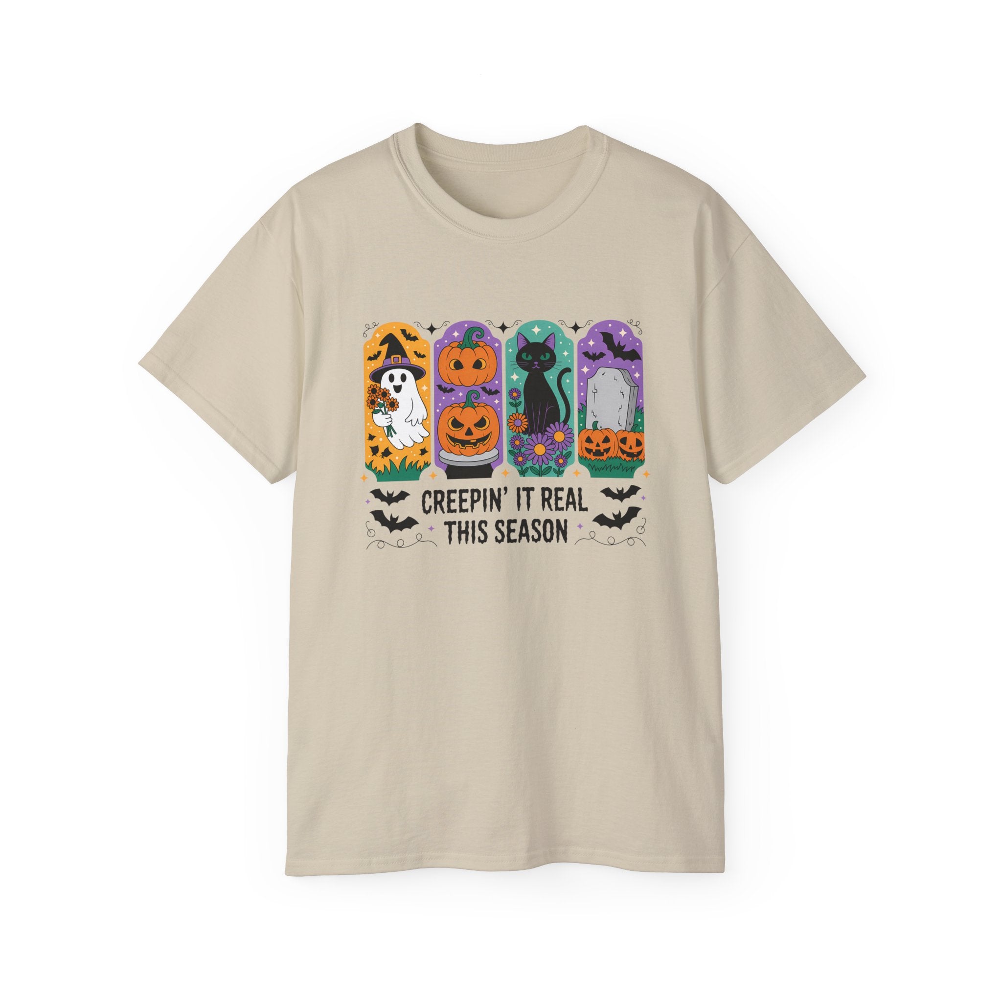 Halloween Vibes Ghost & Pumpkin Tee | Gallory Hive