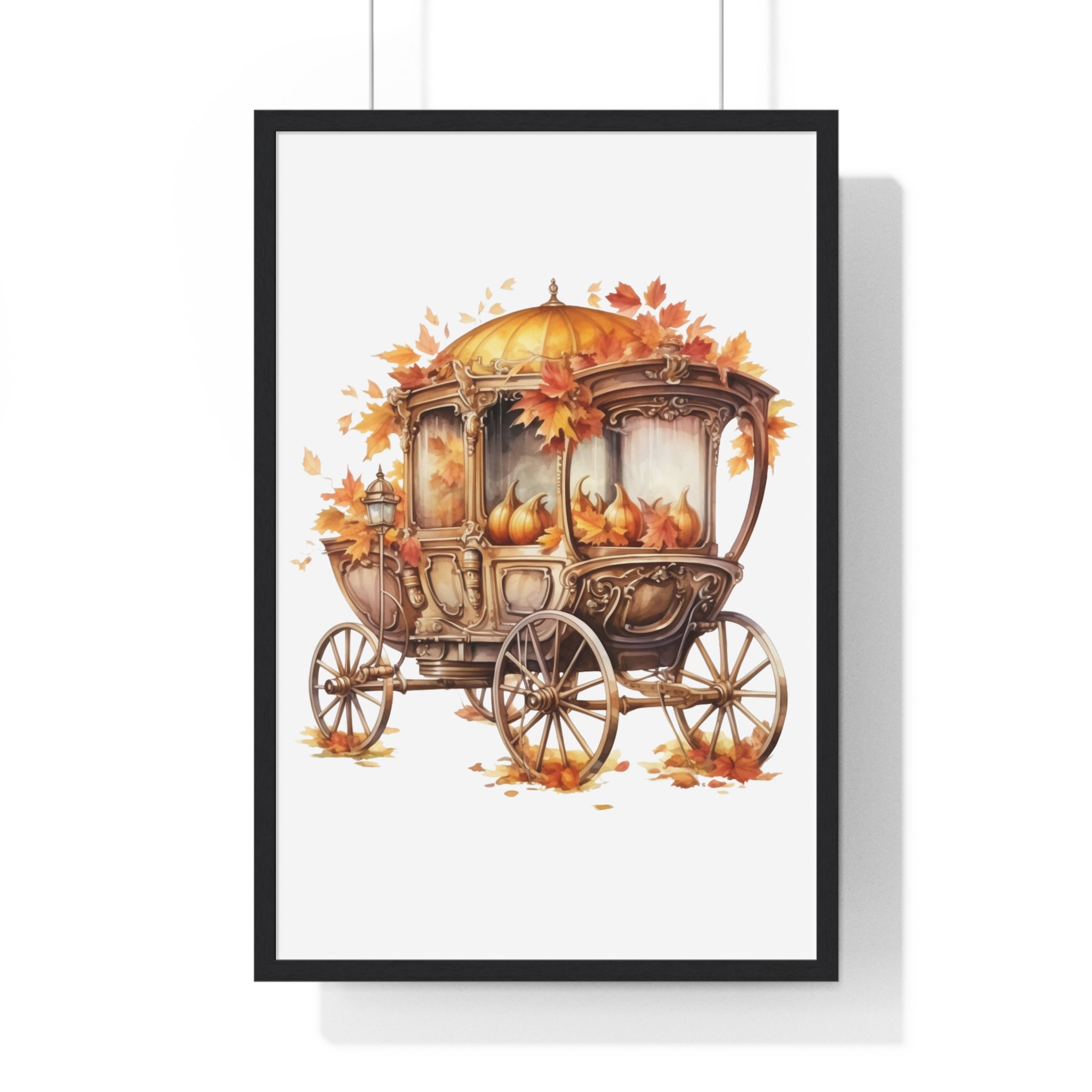 Autumn Pumpkin Carriage – Vintage Fall Wall Art | Gallory Hive