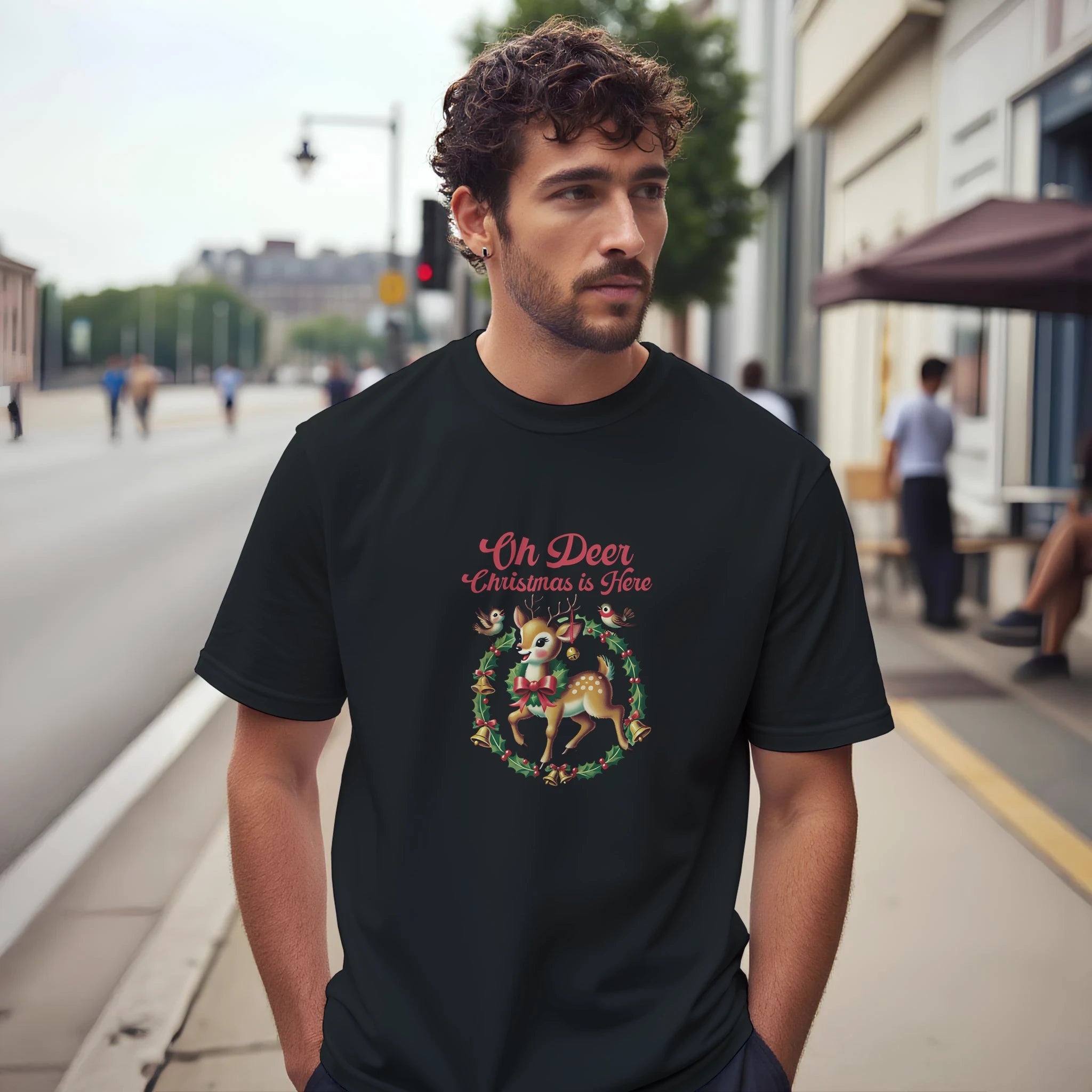 Cute Retro Reindeer Christmas T-Shirt | Gallory Hive