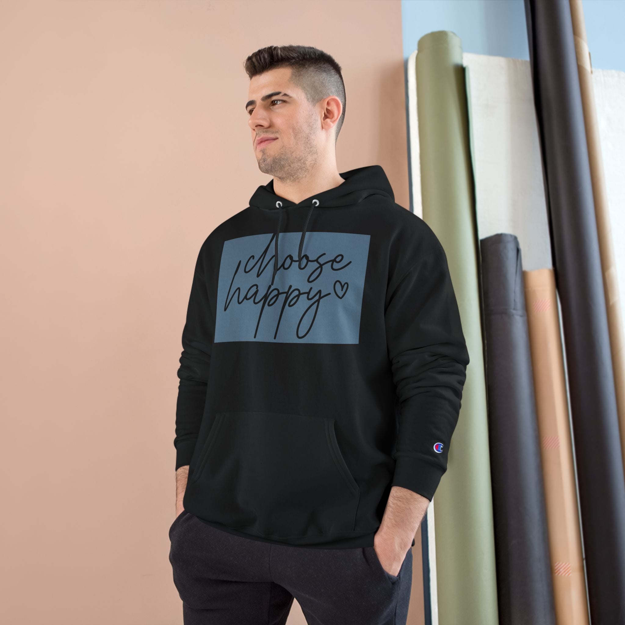 Unisex Hoodie – Choose Happy Minimalist Print