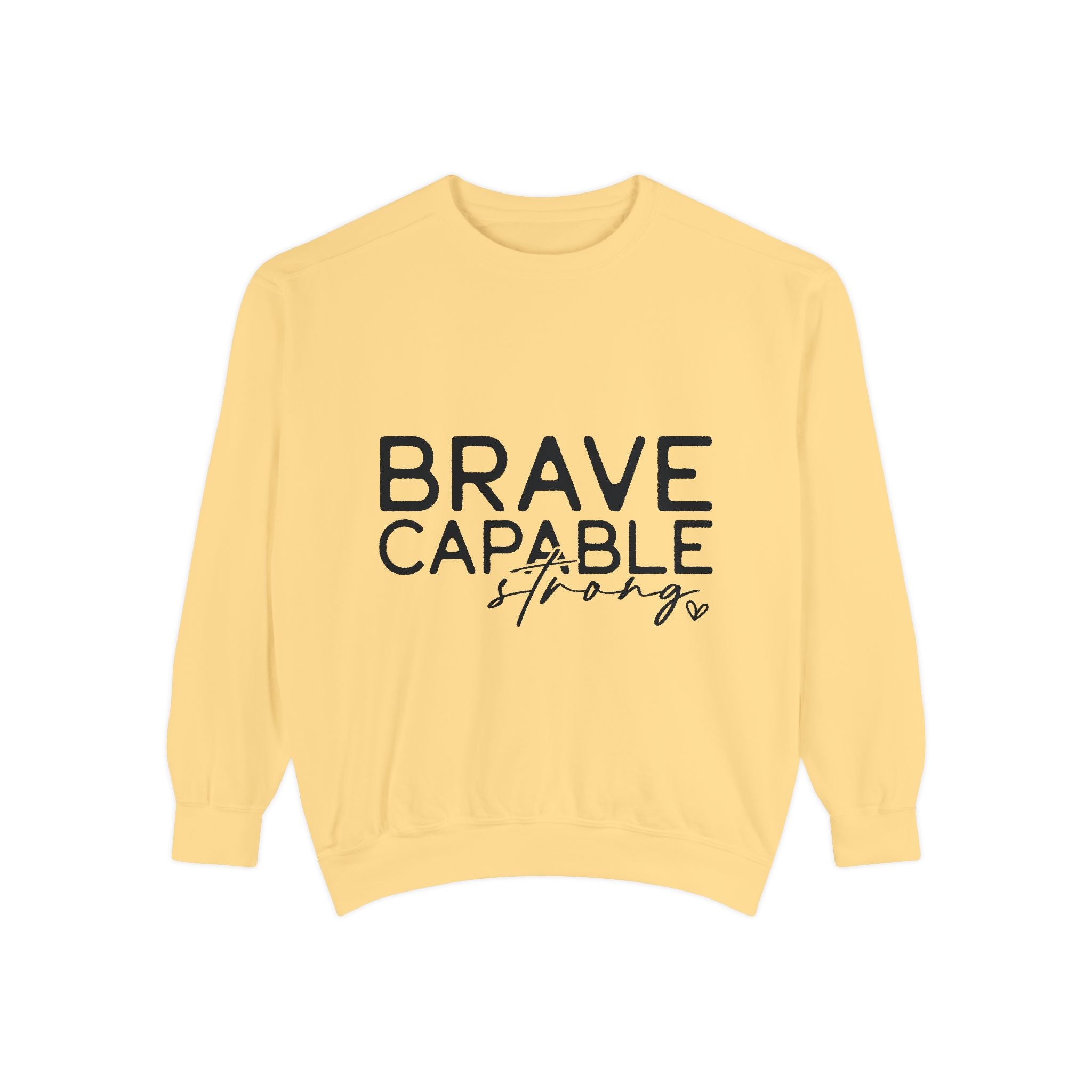 Brave Capable Strong Sweatshirt, Contemplation Line Art Sweatshirt – Minimalist Aesthetic