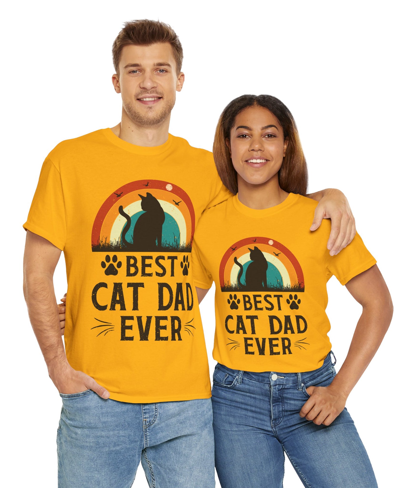 Best Cat Dad Ever T-Shirt Retro