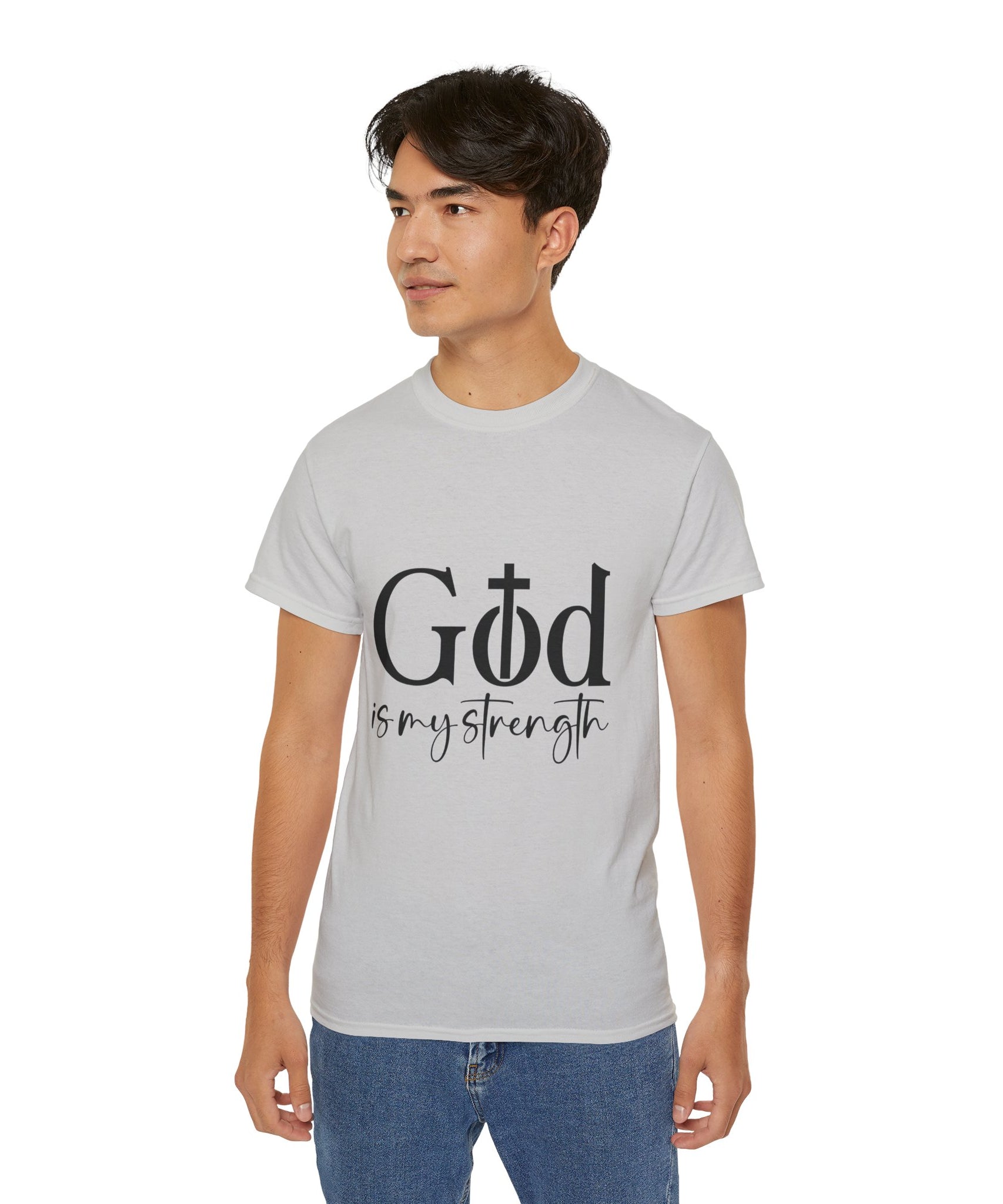 Unisex God is My Strength Tee - Inspirational Casual Wear, Christian T-Shirt, Motivational Gift, Faith-Based Apparel, Everyday Comfort - Gallory Hive