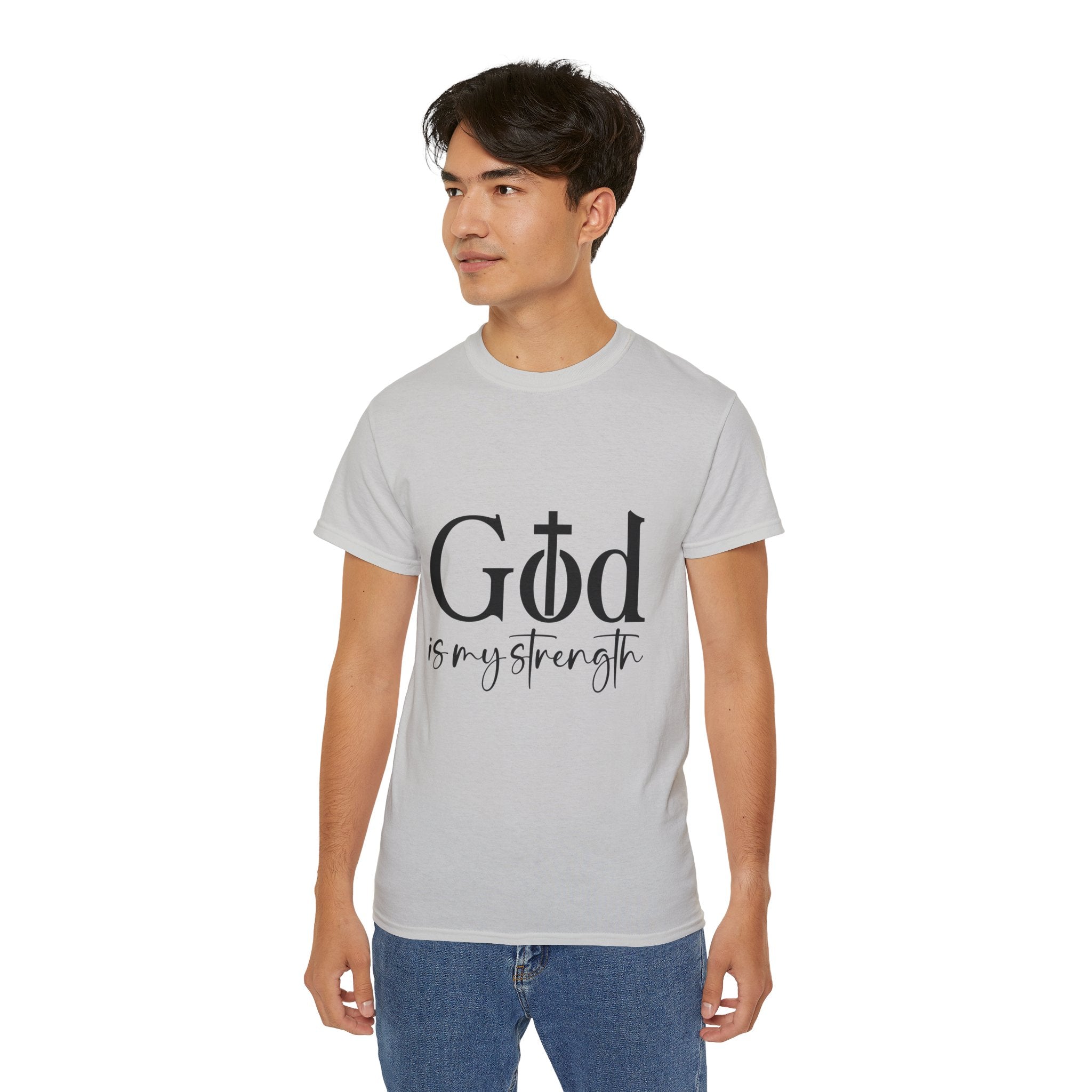Unisex God is My Strength Tee - Inspirational Casual Wear, Christian T-Shirt, Motivational Gift, Faith-Based Apparel, Everyday Comfort