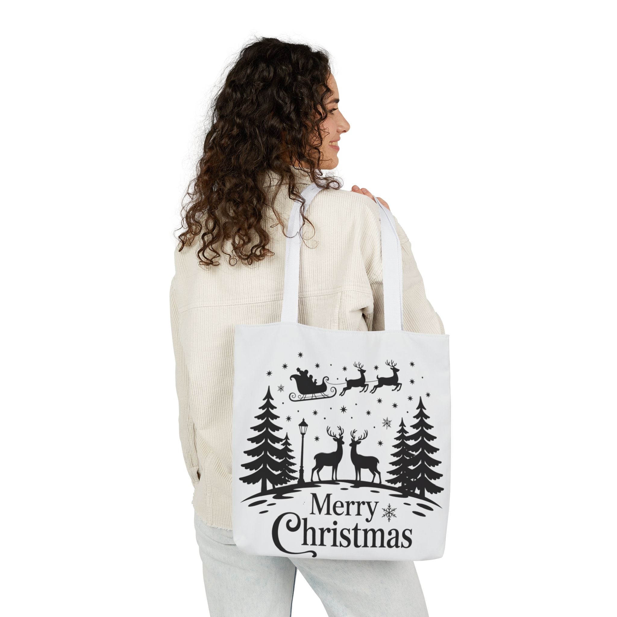 Merry Christmas Reindeer & Palm Trees Tote Bag | Gallory Hive