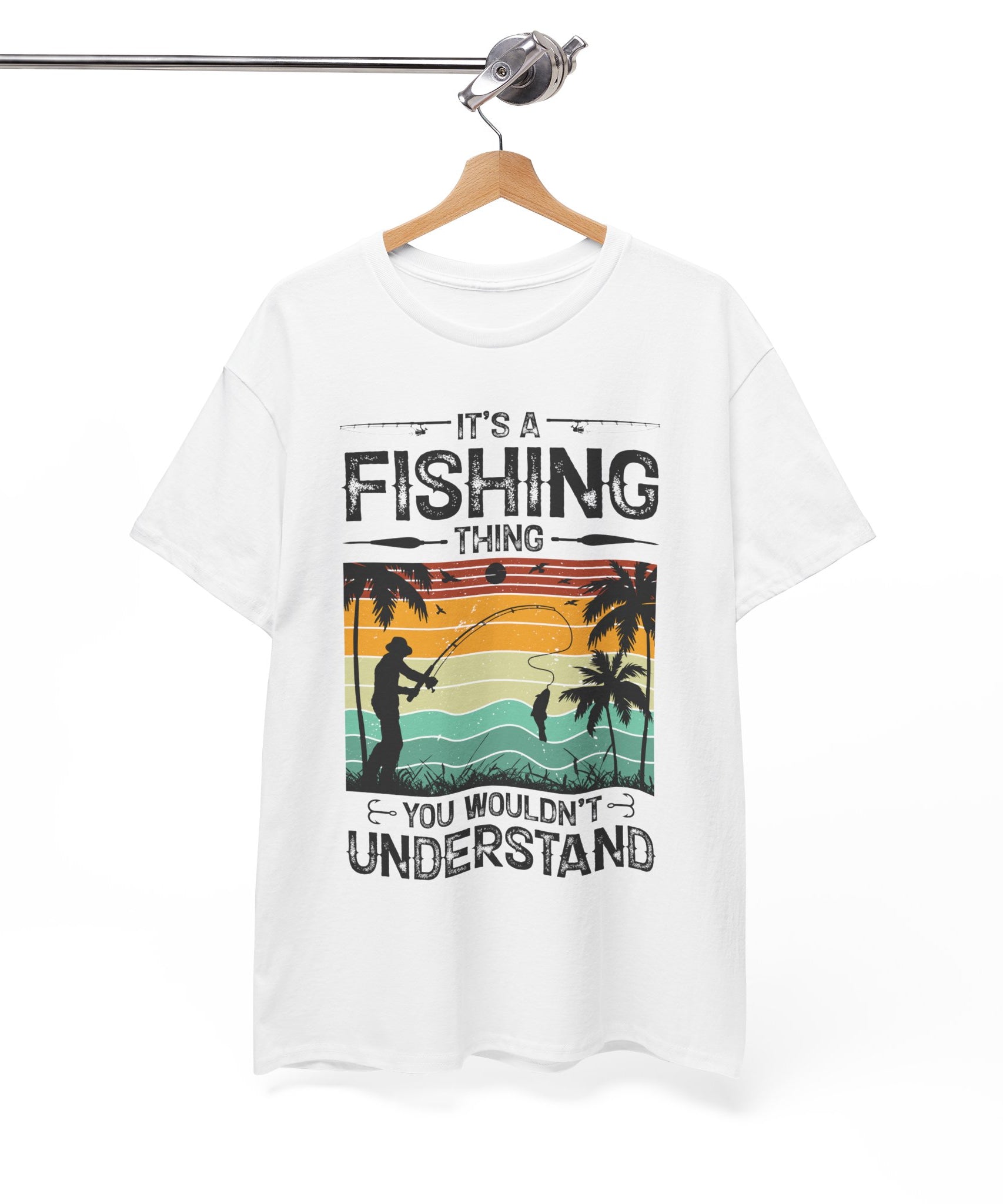 Funny Fishing Shirt – Vintage Sunset Design | Gallory Hive