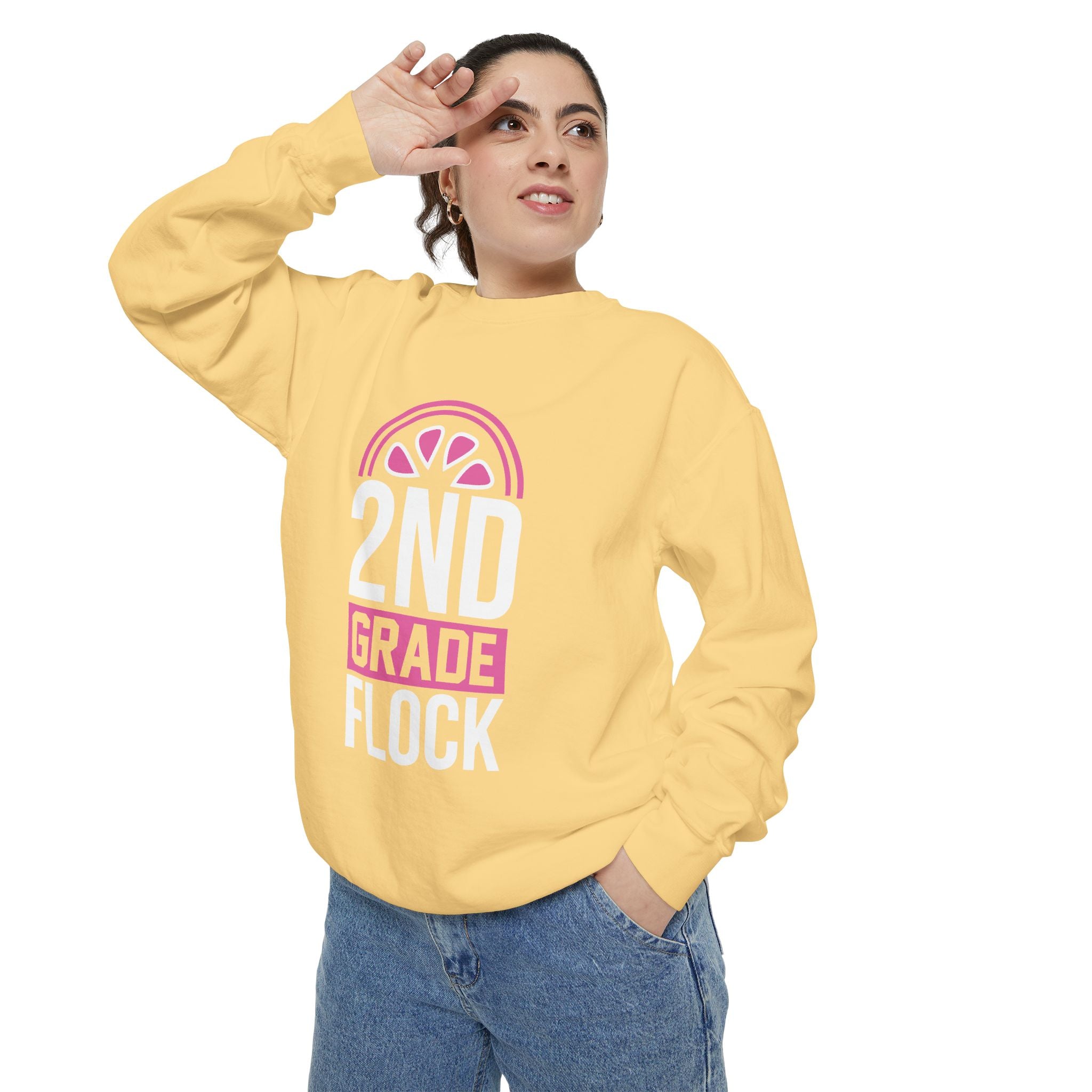 Unisex 2nd Grade Flock Sweatshirt | Perfect for Teachers, Back to School, Classroom, Gift for Kids, Cozy Style