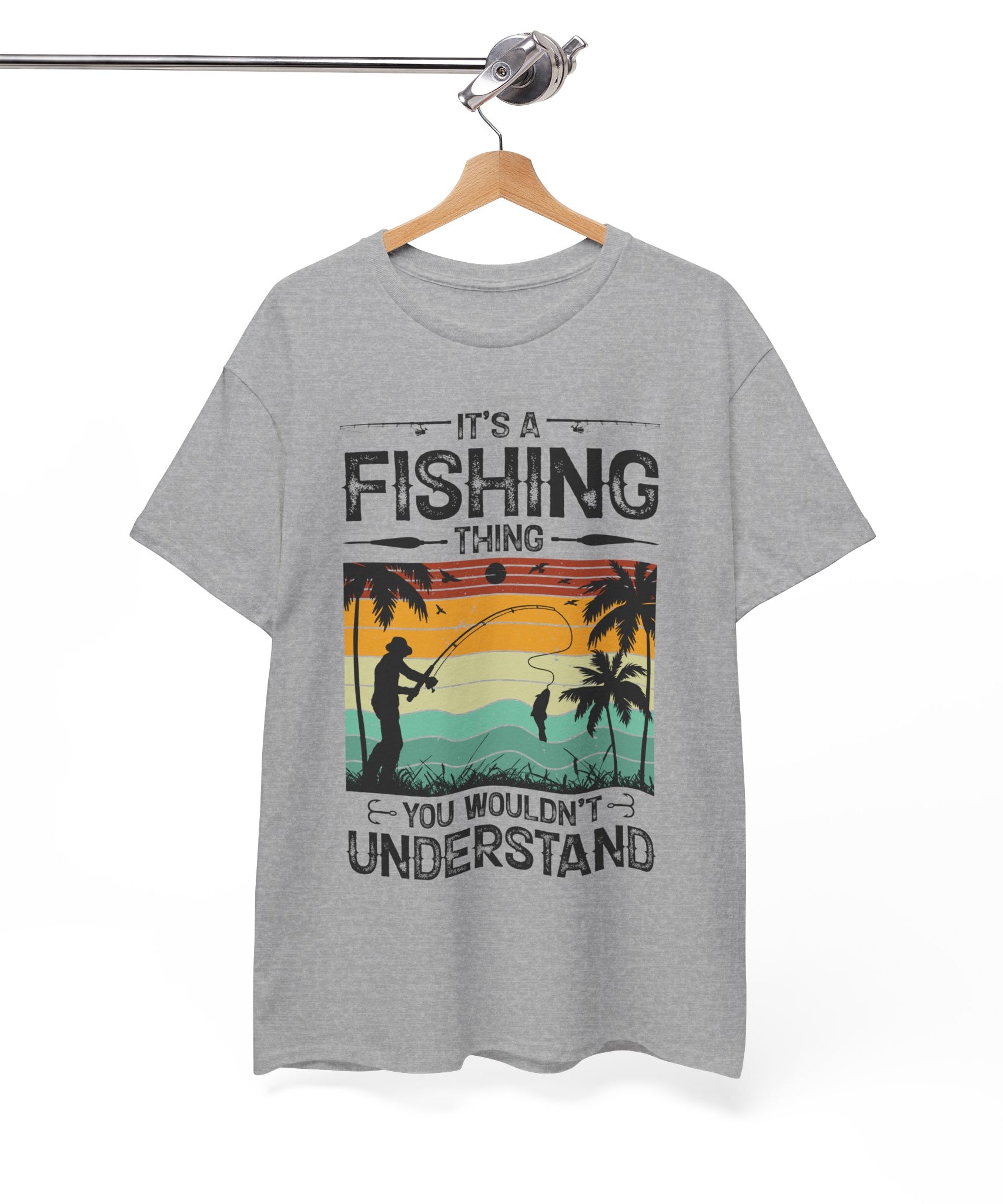 Funny Fishing Shirt – Vintage Sunset Design | Gallory Hive