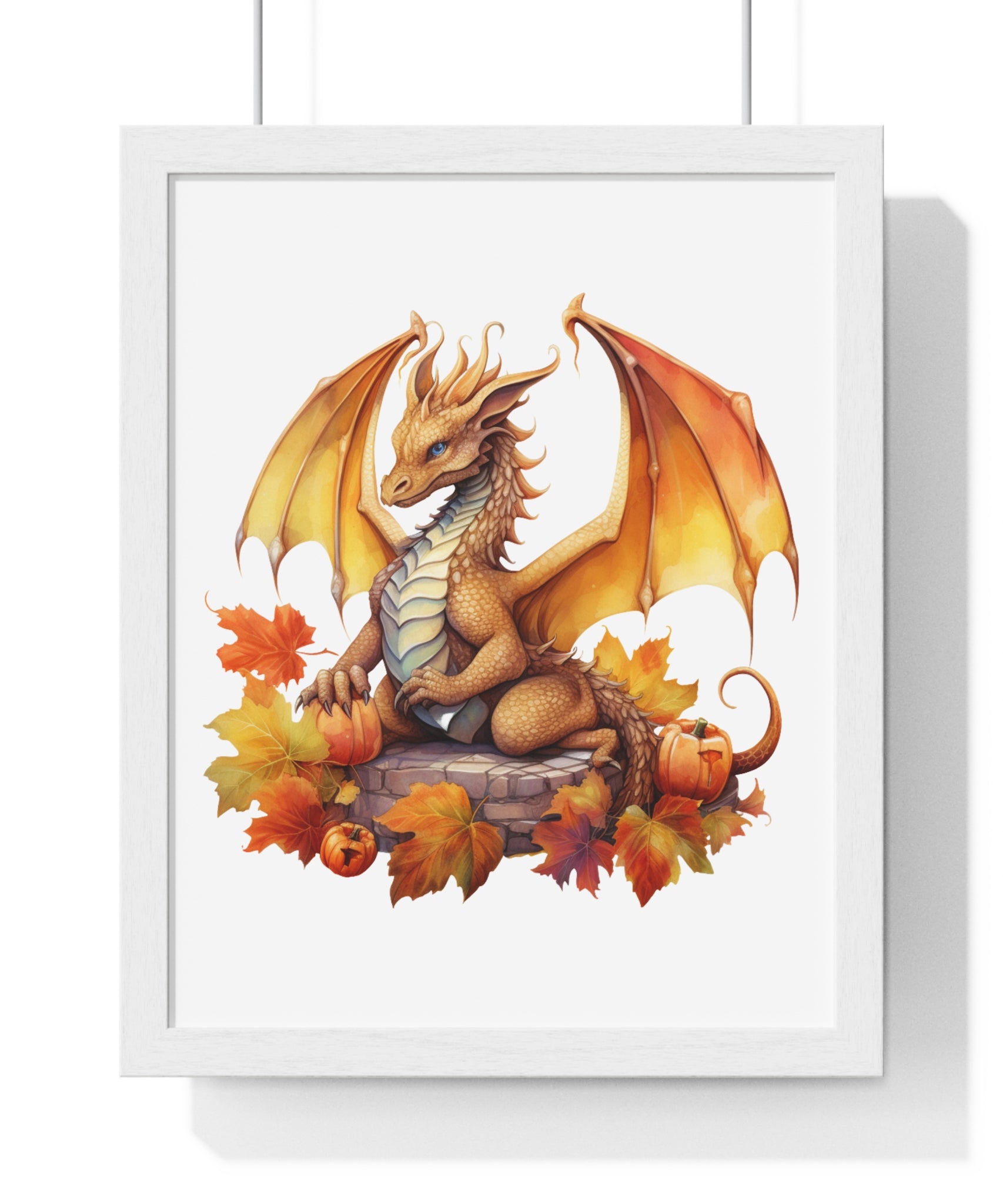Autumn Dragon Wall Art – Fantasy Fall Decor with Pumpkins | Gallory Hive