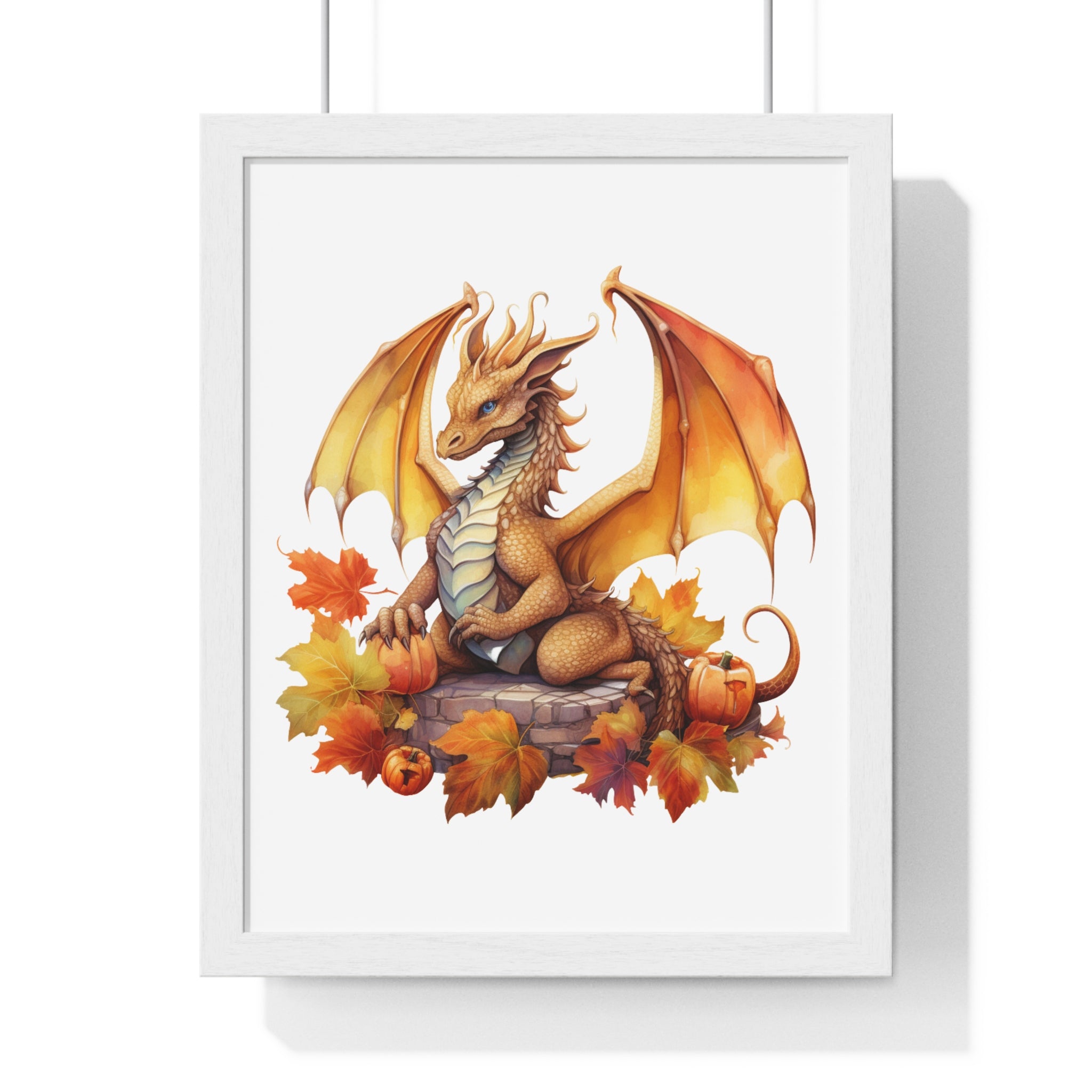 Autumn Dragon Wall Art – Fantasy Fall Decor with Pumpkins | Gallory Hive
