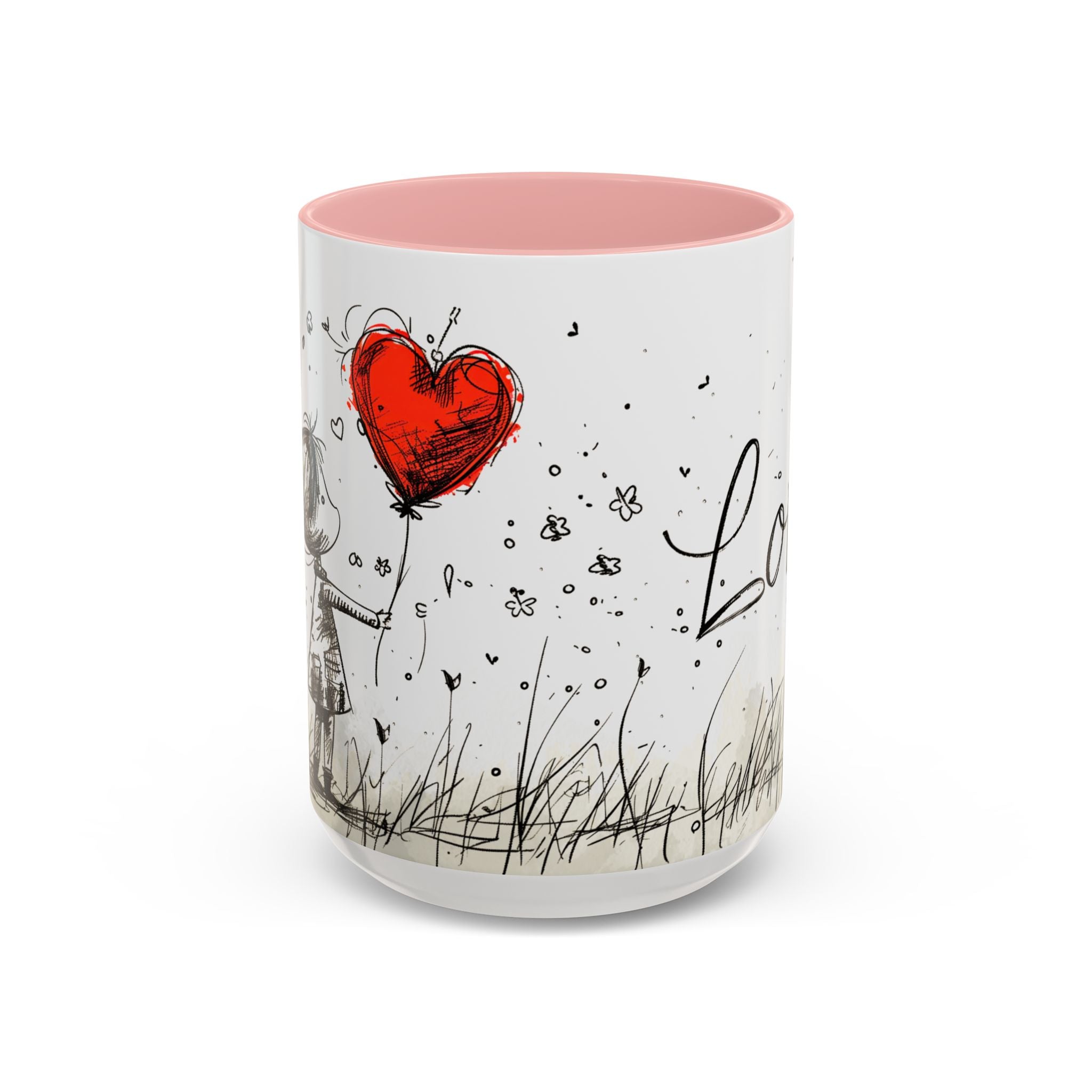 Love Heart Sketch Ceramic Coffee Mug | Gallory Hive