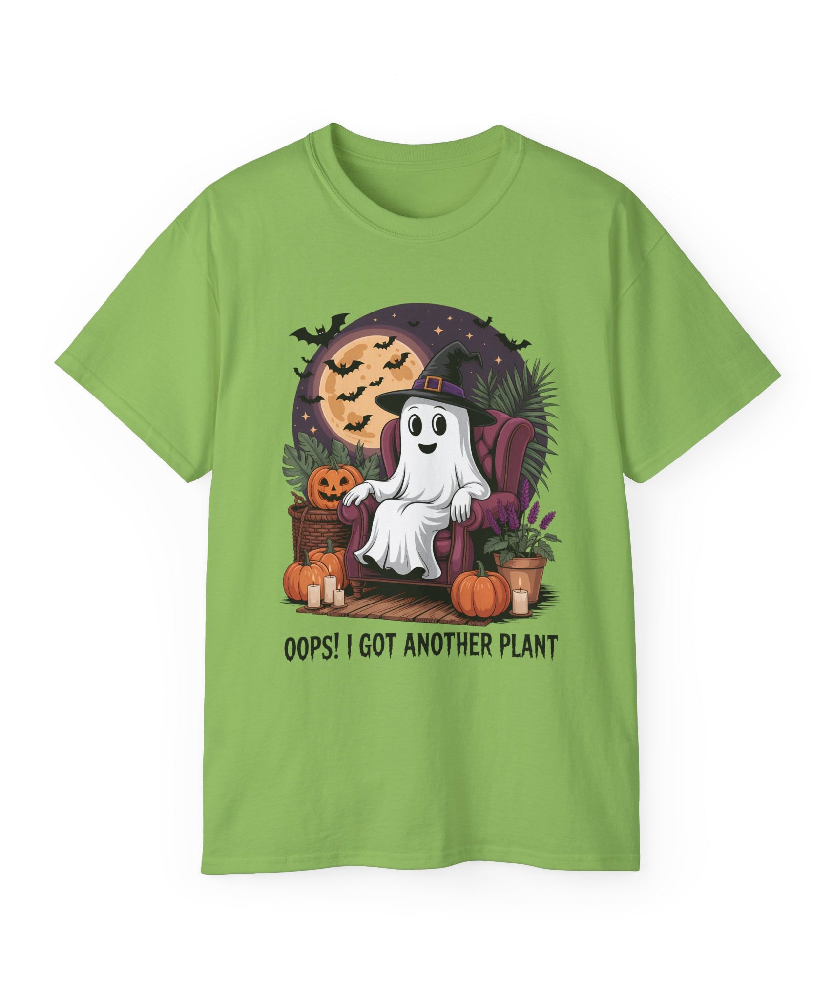 Halloween Plant Ghost Tee - Spooky Witch Design | Gallory Hive