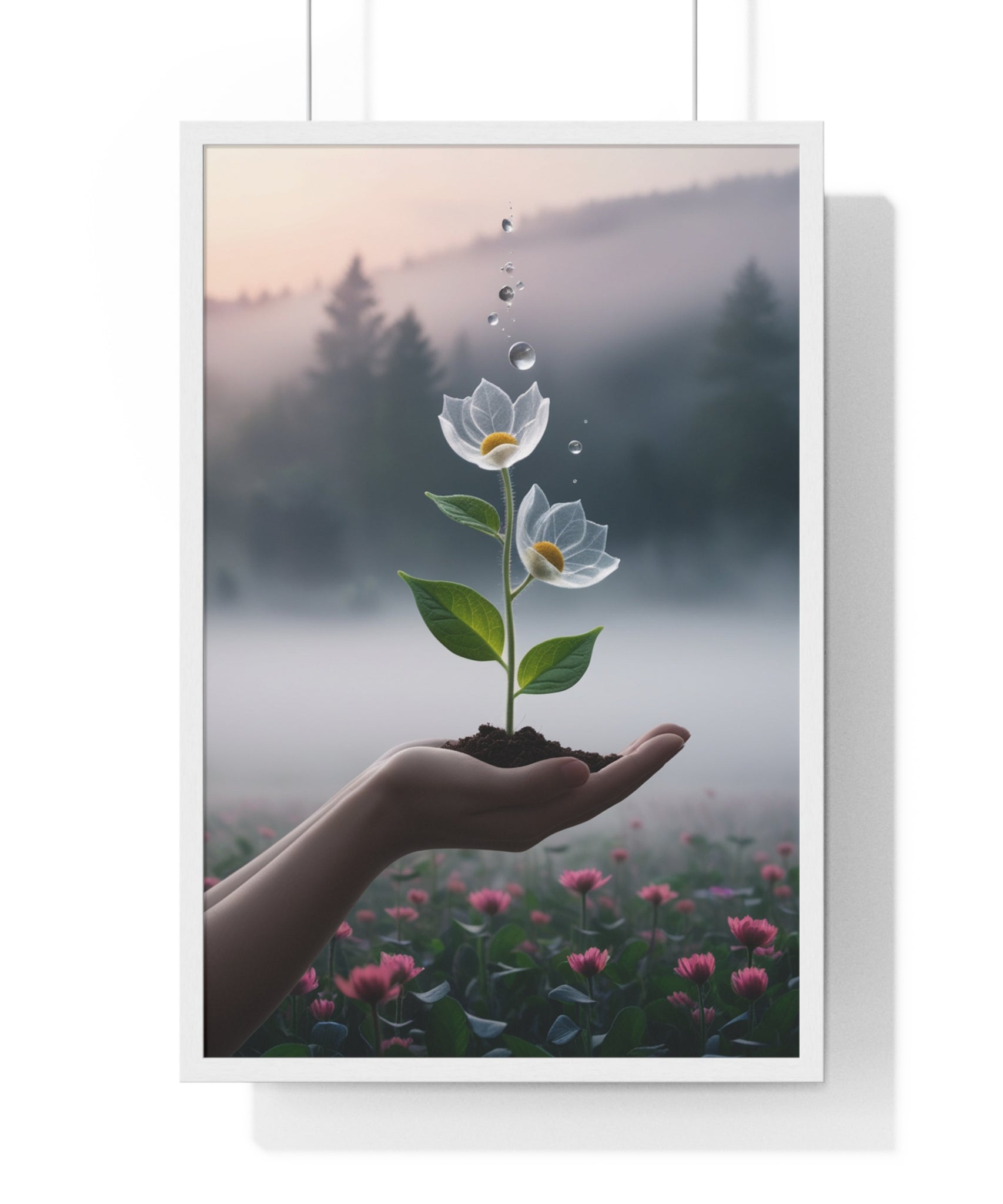 Vertical Framed Poster - Floral Growth Inspirational Wall Art, Botanical Decor, Nature Lovers Gift, Modern Aesthetic, Home Office Decoration - Gallory Hive