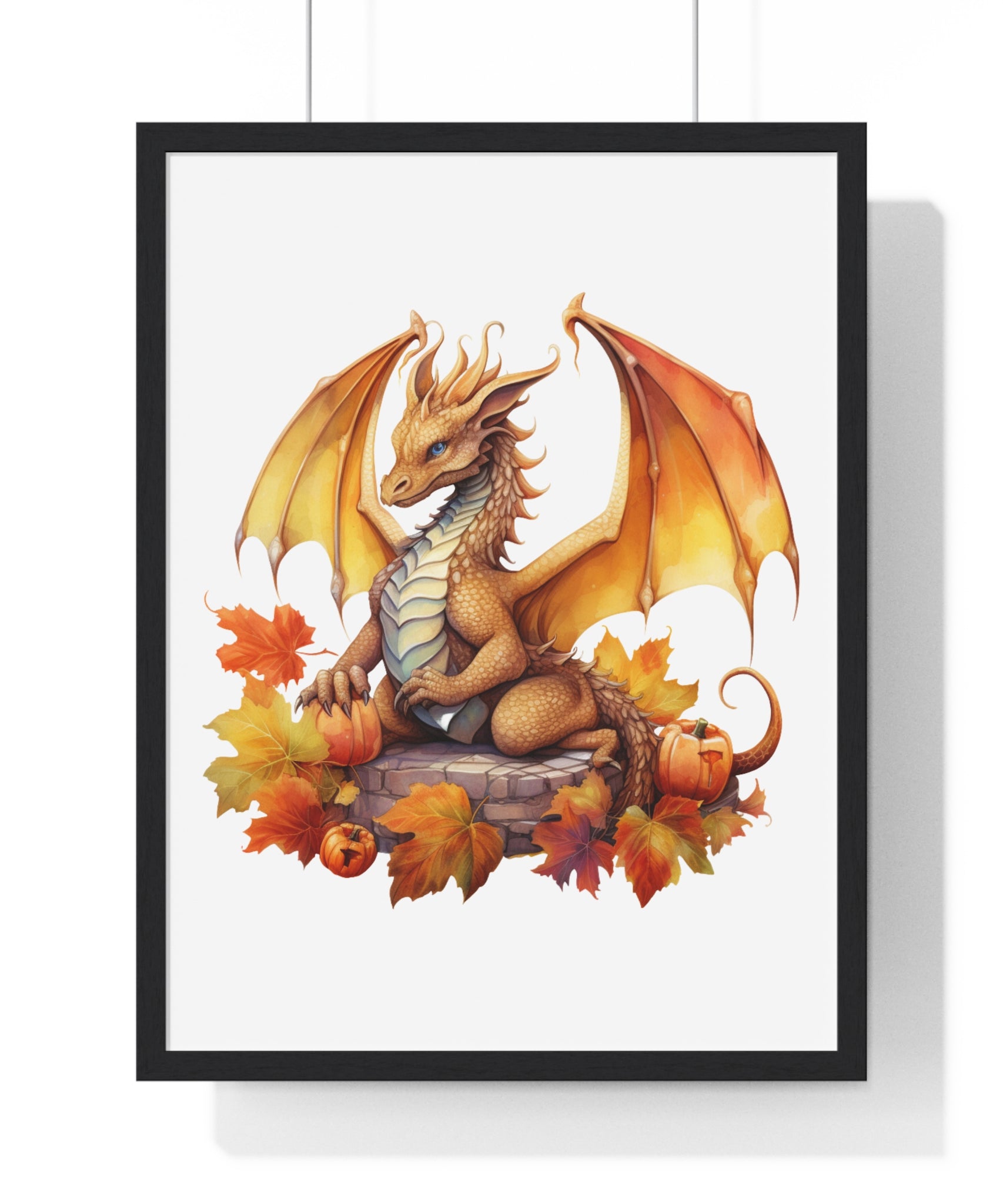 Autumn Dragon Wall Art – Fantasy Fall Decor with Pumpkins | Gallory Hive