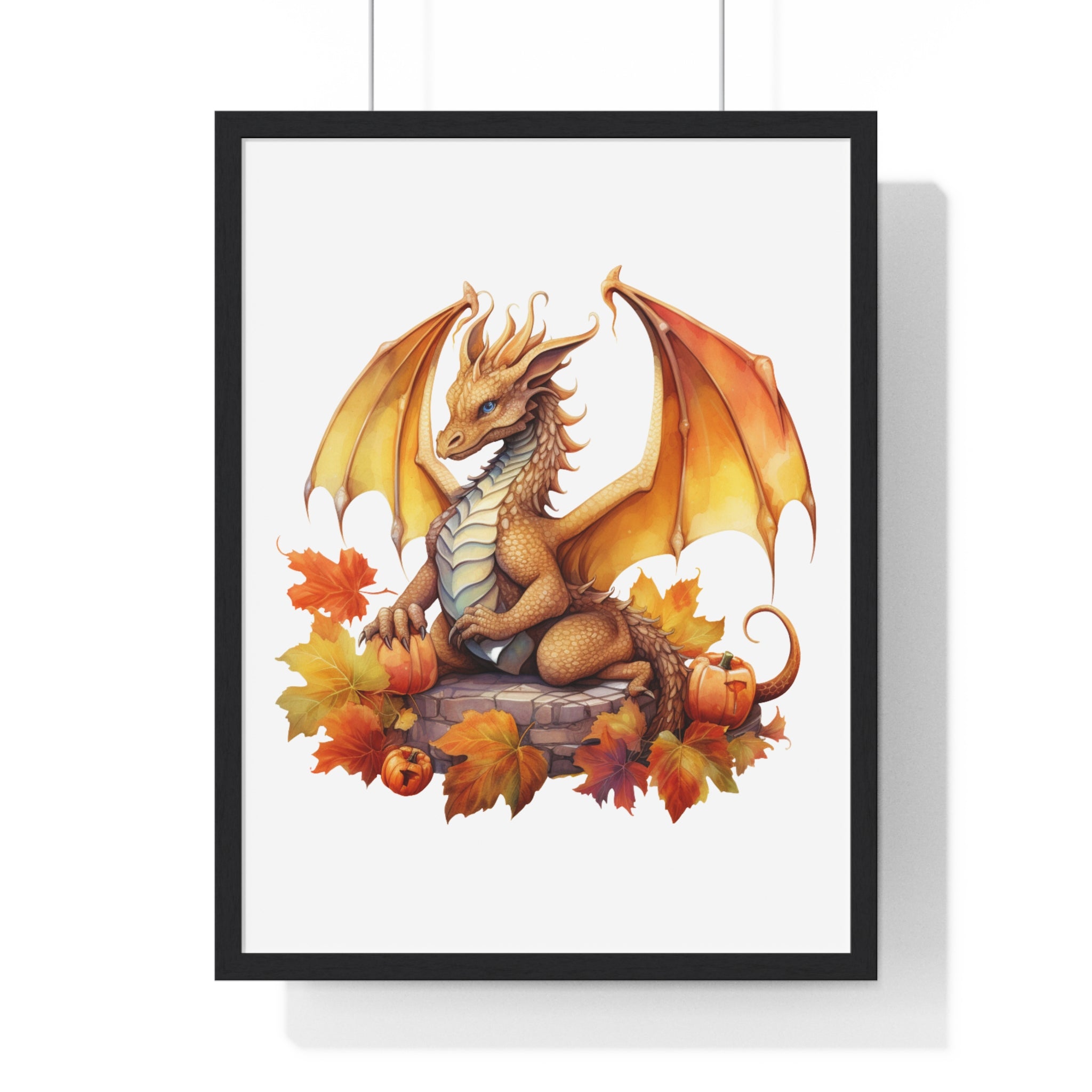 Autumn Dragon Wall Art – Fantasy Fall Decor with Pumpkins | Gallory Hive