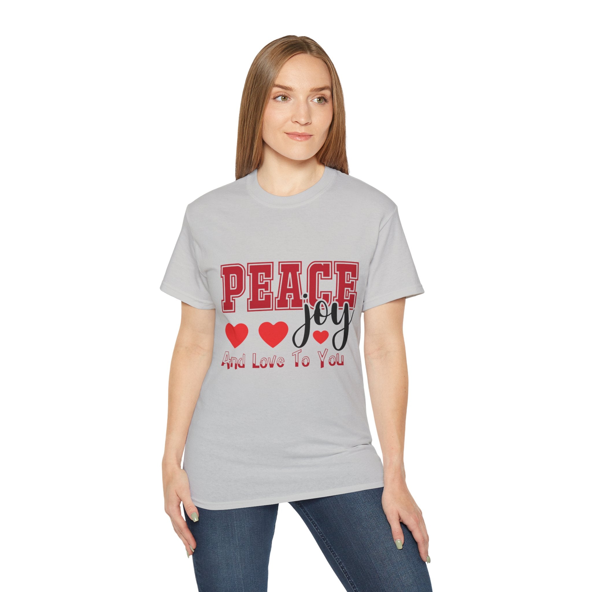 Peace, Joy & Love Retro Christmas T-Shirt | Gallory Hive