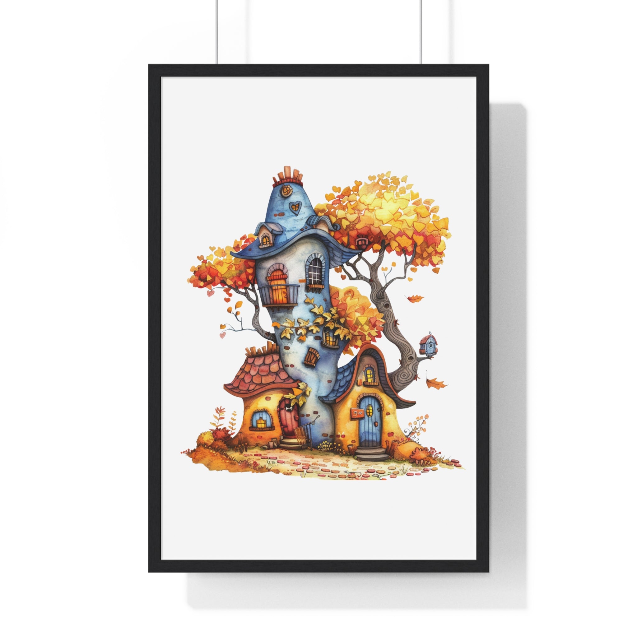 Curved Tower Treehouse – Framed Wooden Wall Art
