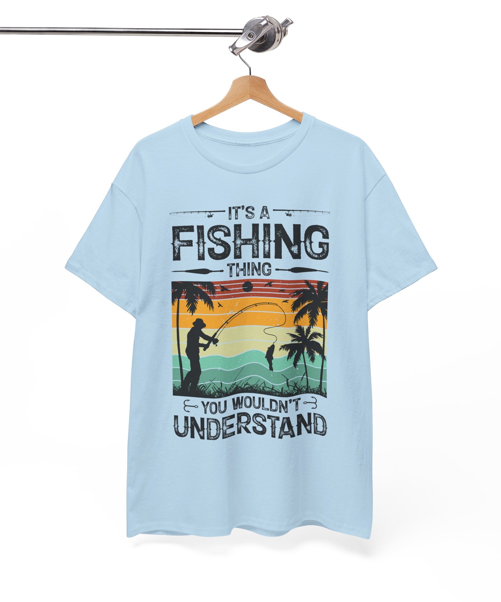 Funny Fishing Shirt – Vintage Sunset Design