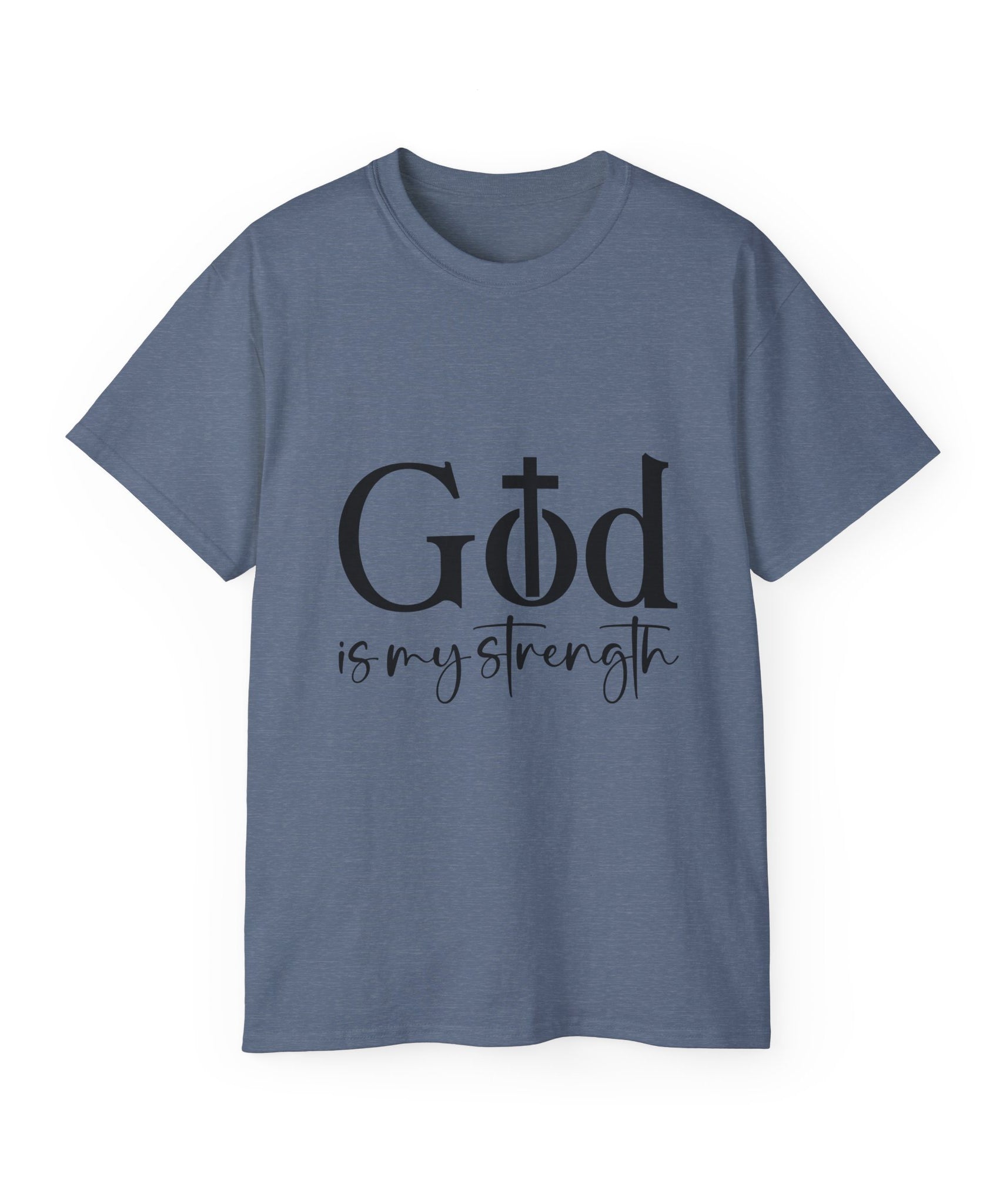Unisex God is My Strength Tee - Inspirational Casual Wear, Christian T-Shirt, Motivational Gift, Faith-Based Apparel, Everyday Comfort - Gallory Hive
