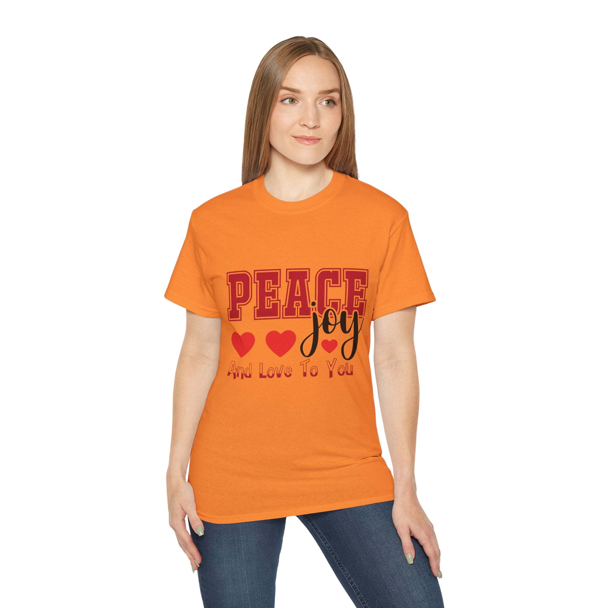 Peace, Joy & Love Retro Christmas T-Shirt | Gallory Hive