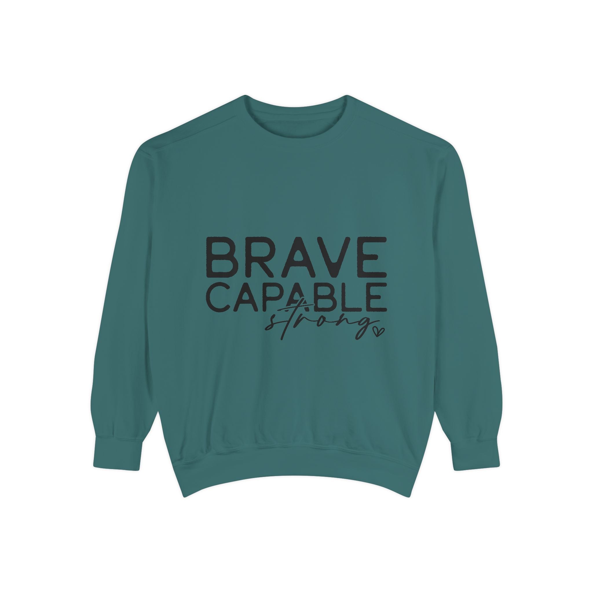 Brave Capable Strong Sweatshirt, Contemplation Line Art Sweatshirt – Minimalist Aesthetic