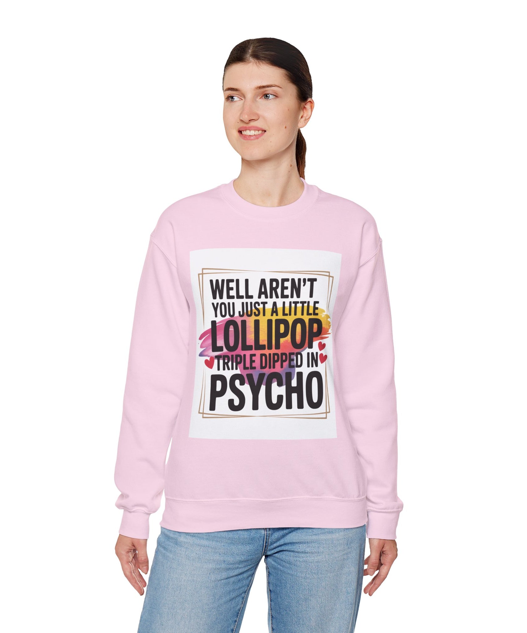 Psycho Lollipop Sweatshirt | Fun Casual Crewneck, Gift for Friends, Humor Apparel, Everyday Wear, Unique Fashion - Gallory Hive