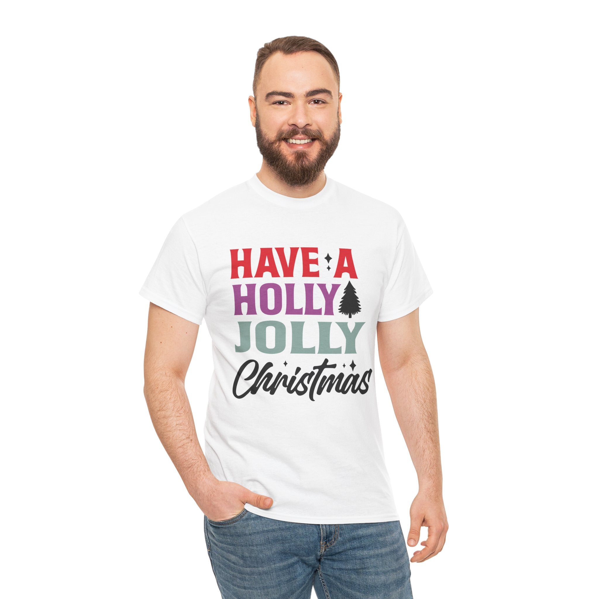 Festive Holly Jolly Christmas Graphic Tee | Gallory Hive
