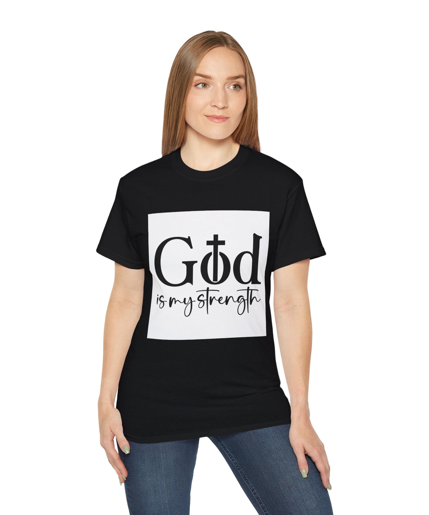 Unisex God is My Strength Tee - Inspirational Casual Wear, Christian T-Shirt, Motivational Gift, Faith-Based Apparel, Everyday Comfort - Gallory Hive