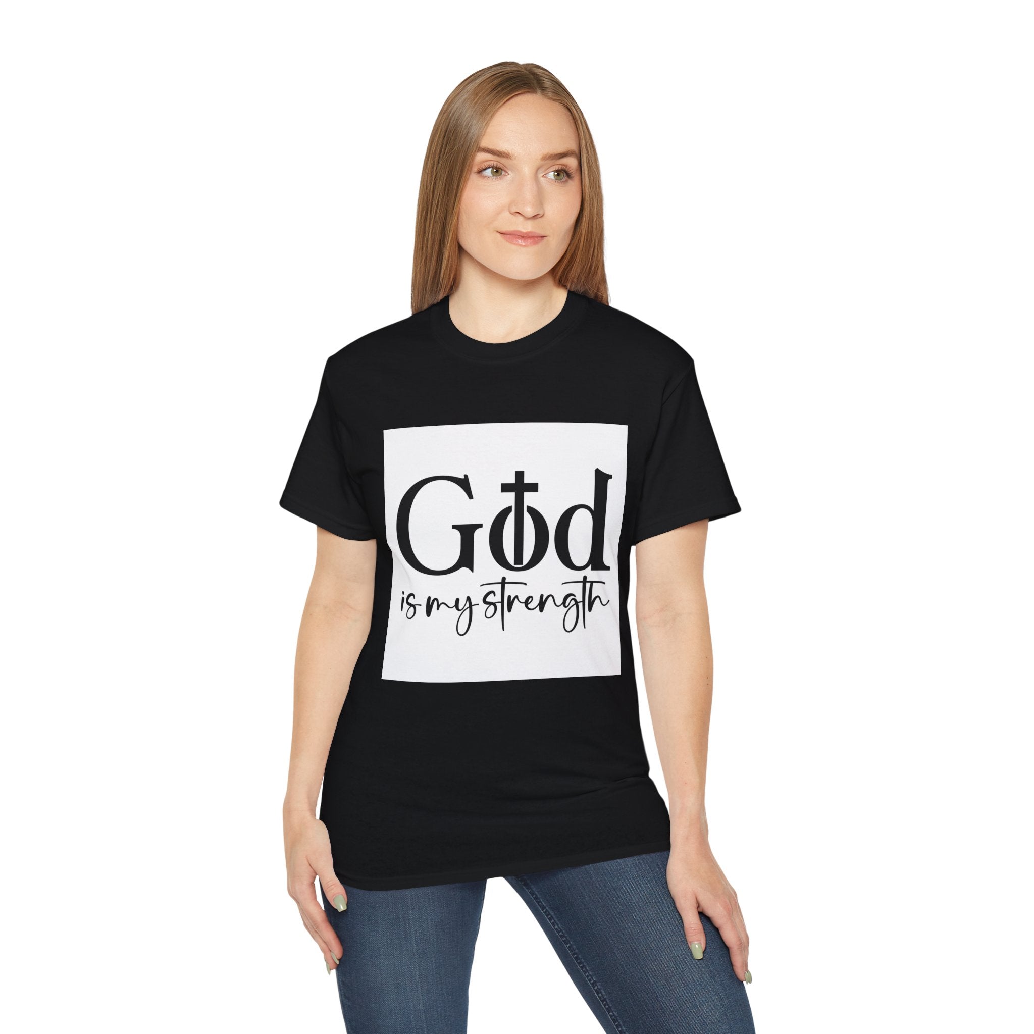 Unisex God is My Strength Tee - Inspirational Casual Wear, Christian T-Shirt, Motivational Gift, Faith-Based Apparel, Everyday Comfort