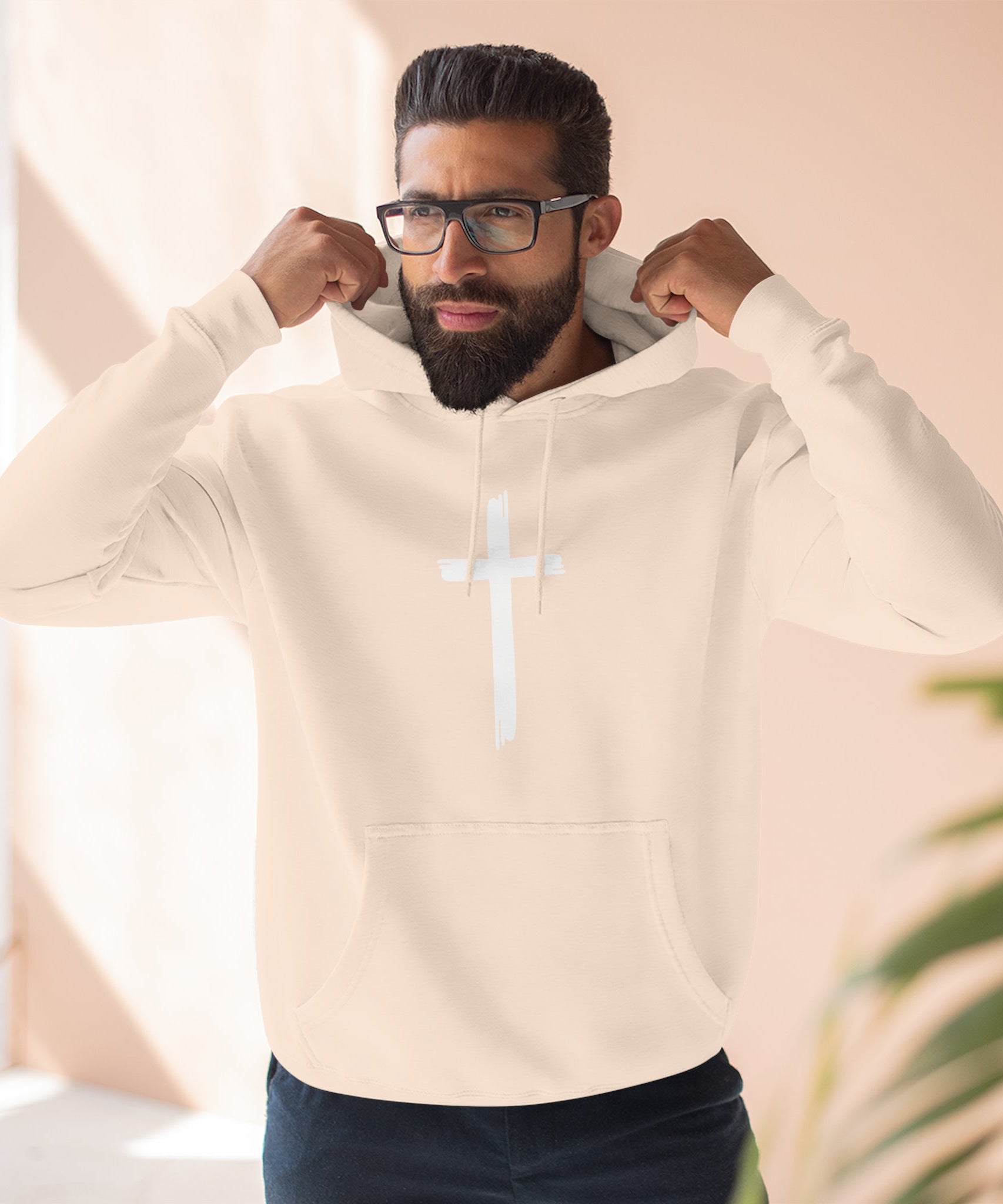 Faith-Inspired Fleece Hoodie, Comfortable Hoodie, Spiritual Gift, Cross Design, Inspirational Fashion, Cozy & Stylish - Gallory Hive