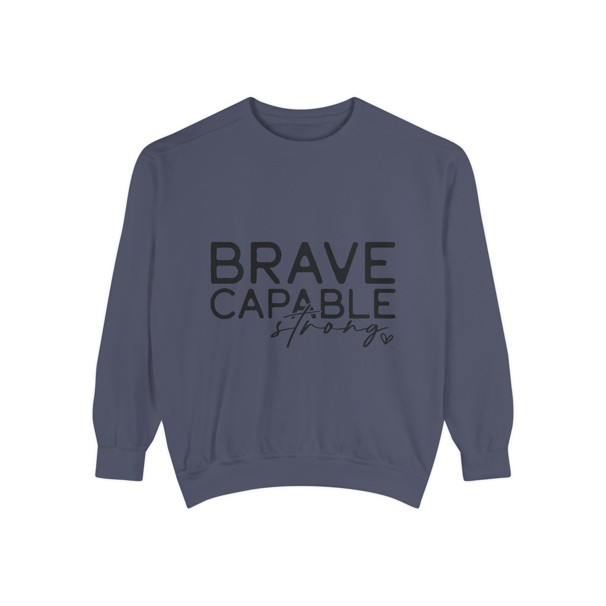 Brave Capable Strong Sweatshirt, Contemplation Line Art Sweatshirt – Minimalist Aesthetic