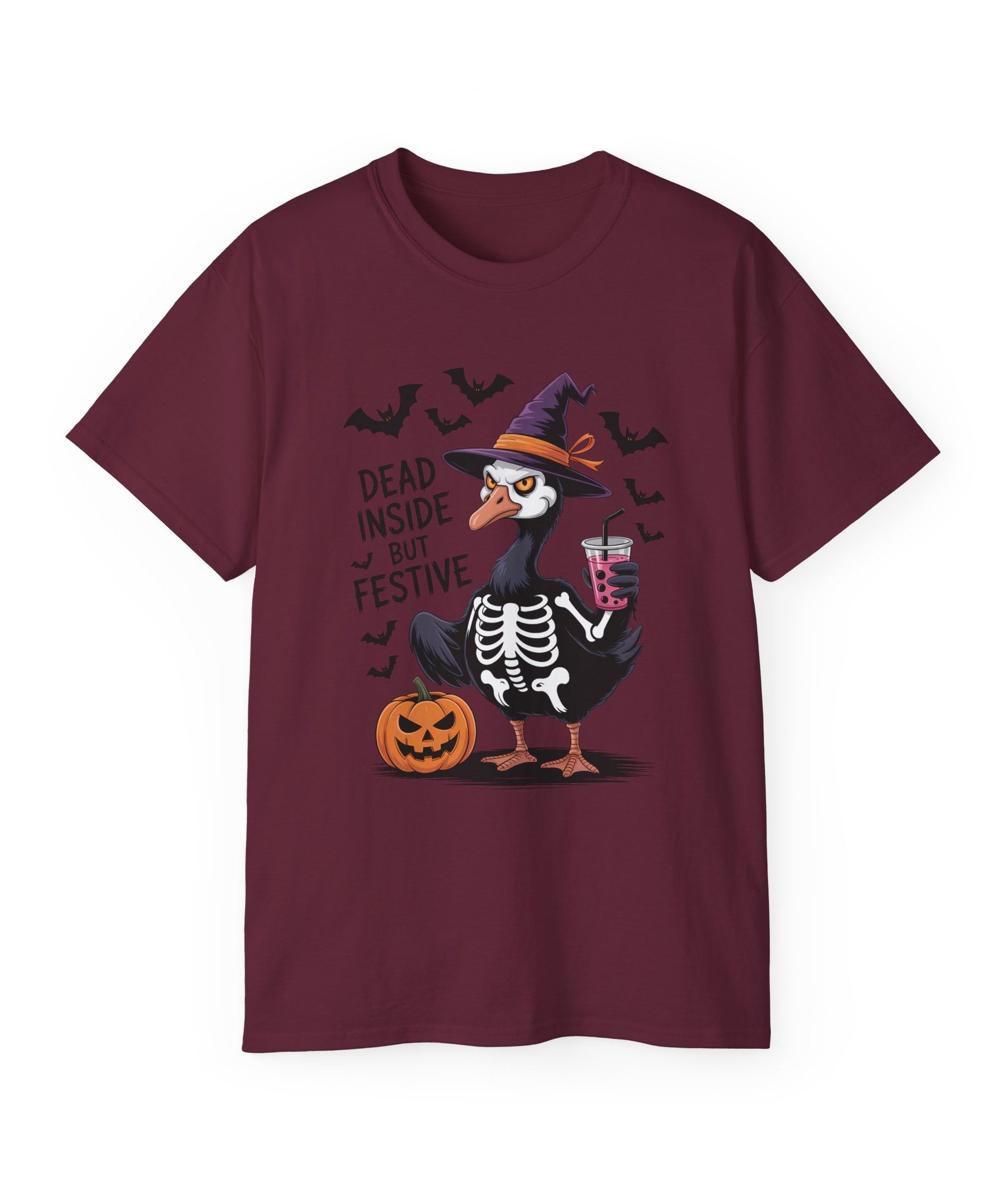 Halloween Skeleton Goose Tee - Festive T-Shirt | Gallory Hive