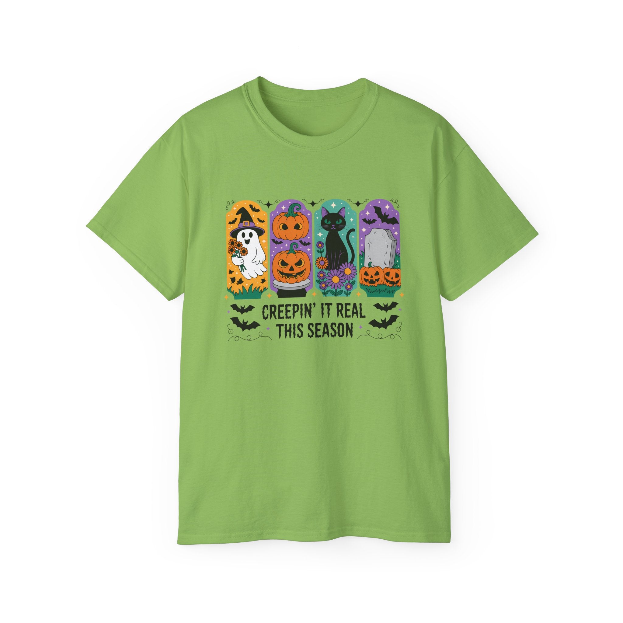 Halloween Vibes Ghost & Pumpkin Tee | Gallory Hive