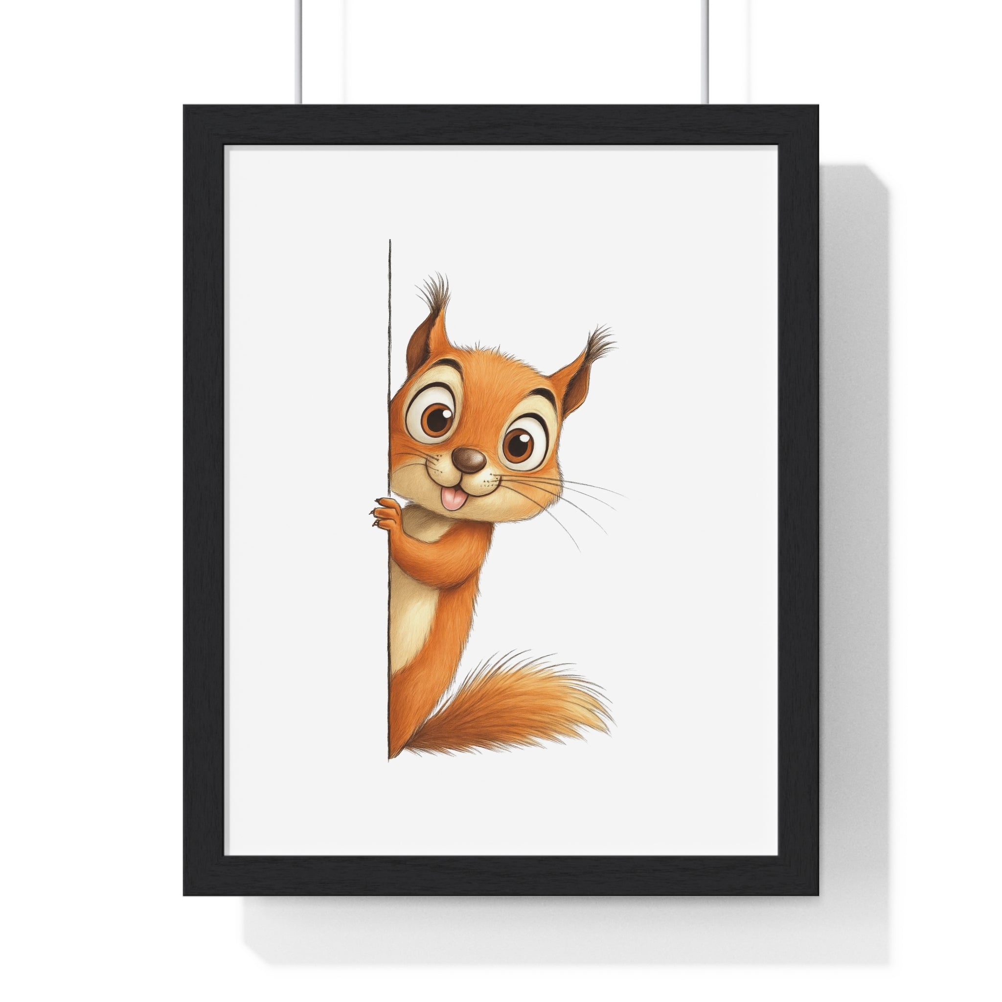 Playful Squirrel Wooden Frame Wall Décor
