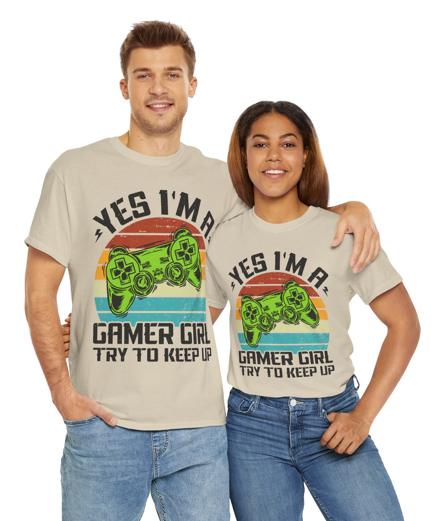 Retro Gamer Girl Tee - Gaming Vibes
